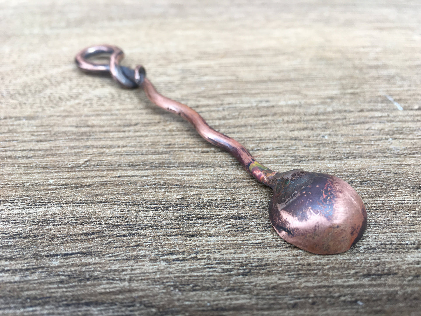 Copper scoop, mini scoop, salt scoop, spice scoop, dollhouse kitchen, mini spoon, viking spoon, medieval cutlery, viking cutlery, scoop