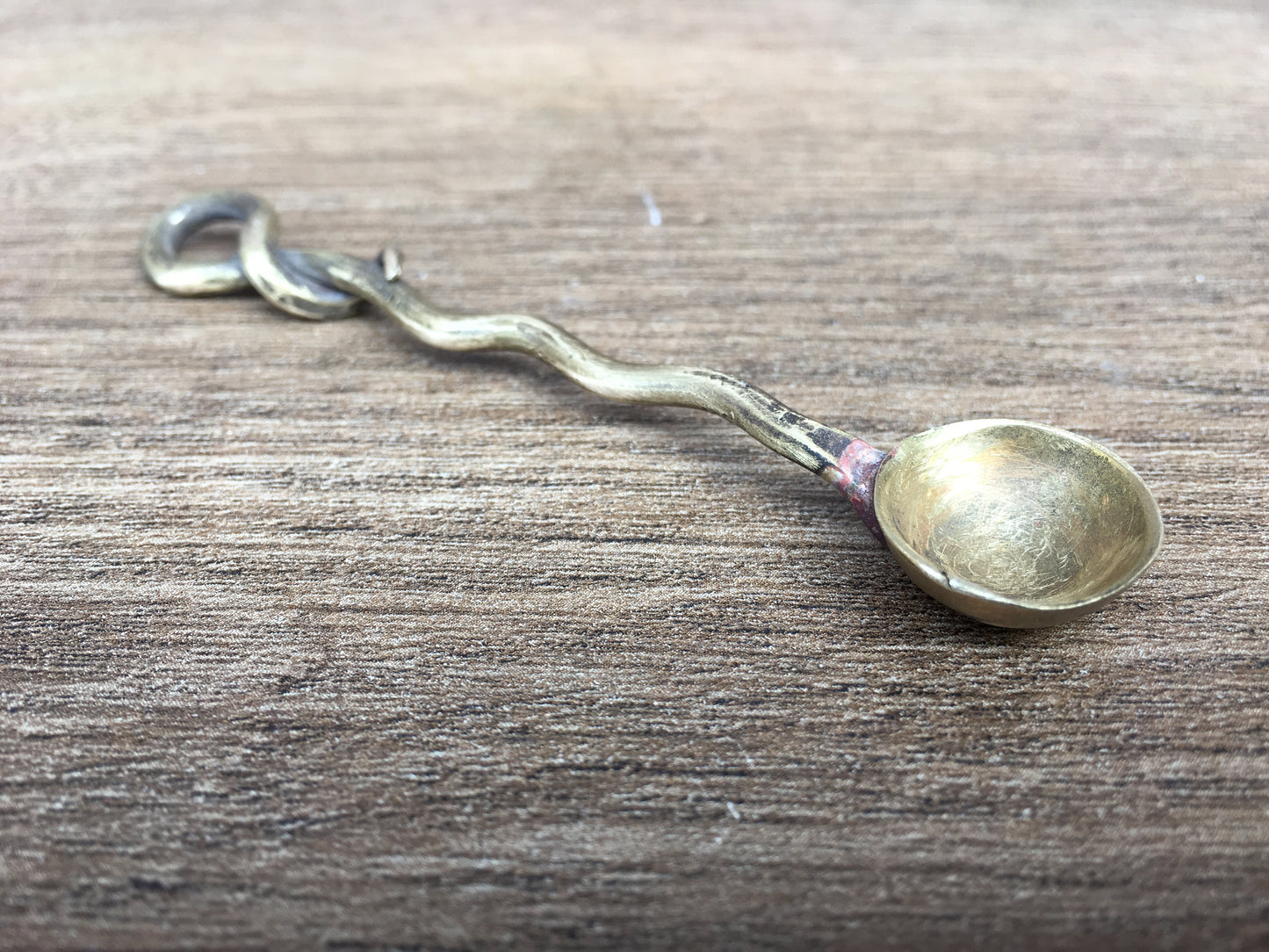 Bronze scoop, mini scoop, salt scoop, spice scoop, dollhouse kitchen, bronze gift, hostess gift, medieval cutlery, viking cutlery, scoop