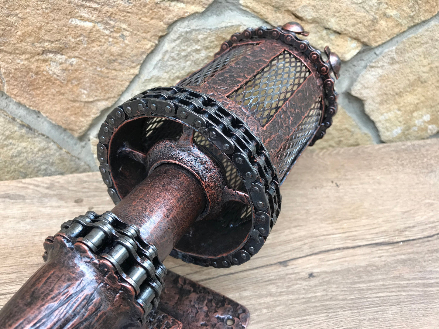 Steampunk sconce, wall sconce, industrial sconce, industrial sconce light, recycled light fixture, steampunk lamp, steampunk light, cross