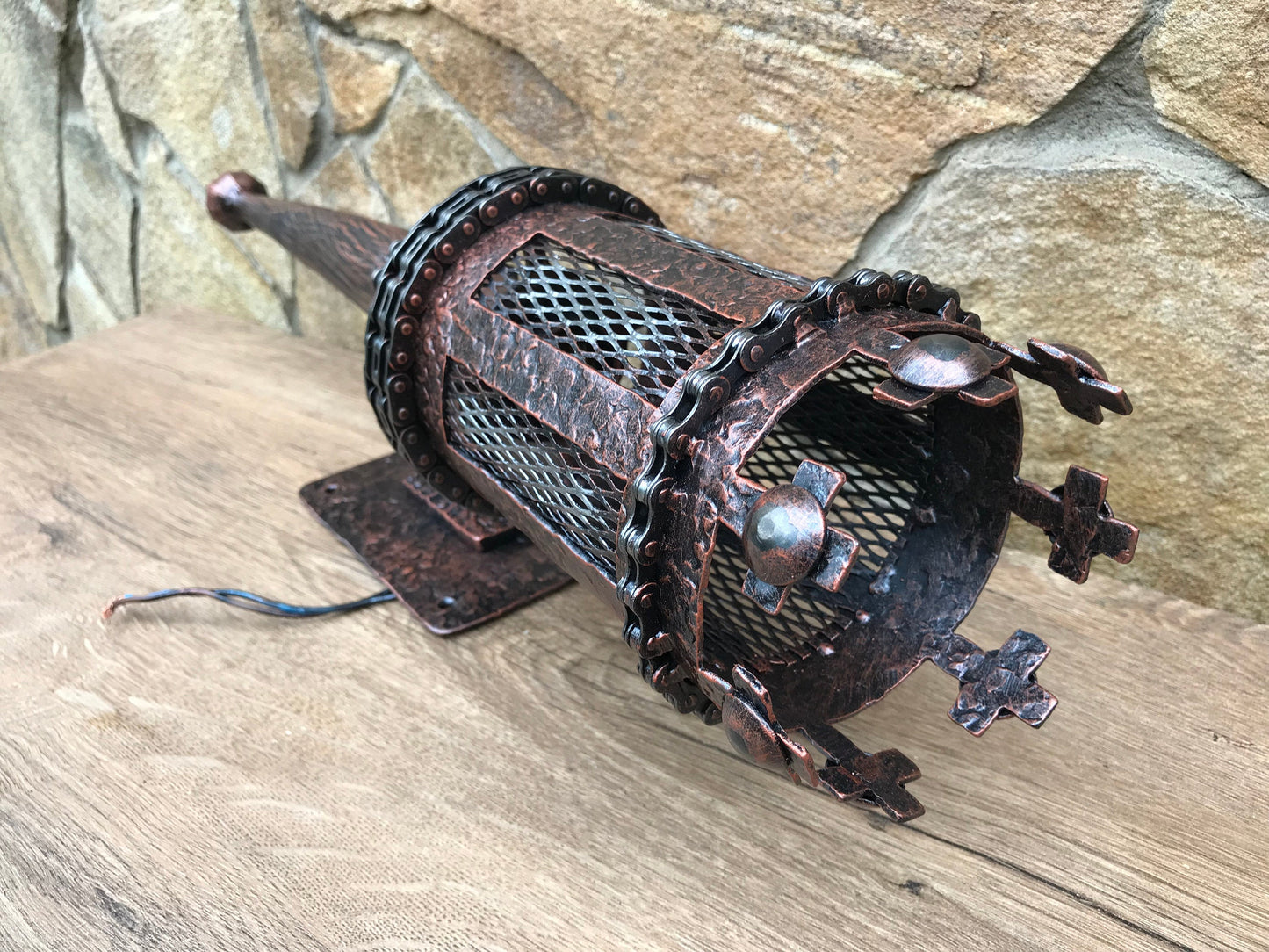 Steampunk sconce, wall sconce, industrial sconce, industrial sconce light, recycled light fixture, steampunk lamp, steampunk light, cross