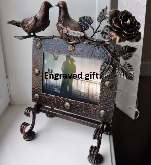 Photo frame, picture frame, romantic gift, engagement gift, anniversary gift, 6 year anniversary gift, iron anniversary, wedding photo frame