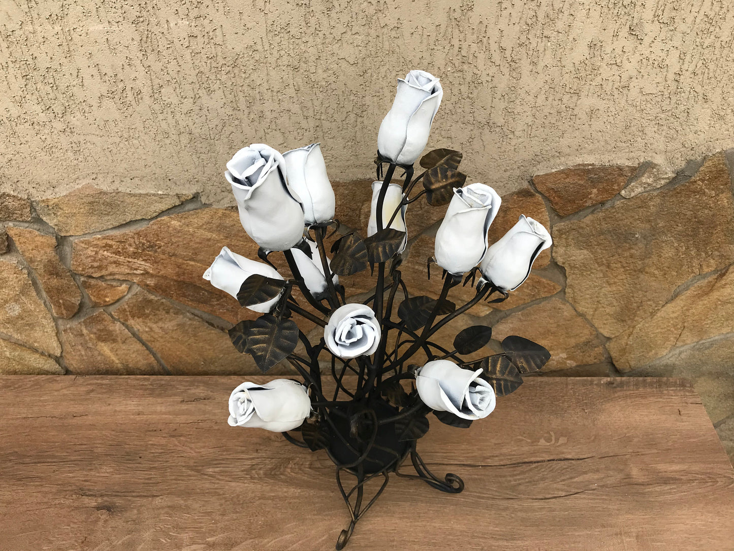 Hand forged rose, metal rose, Christmas gift, iron gift for her, wedding anniversary gift, Mother's day gift, birthday gift, metal bouquet