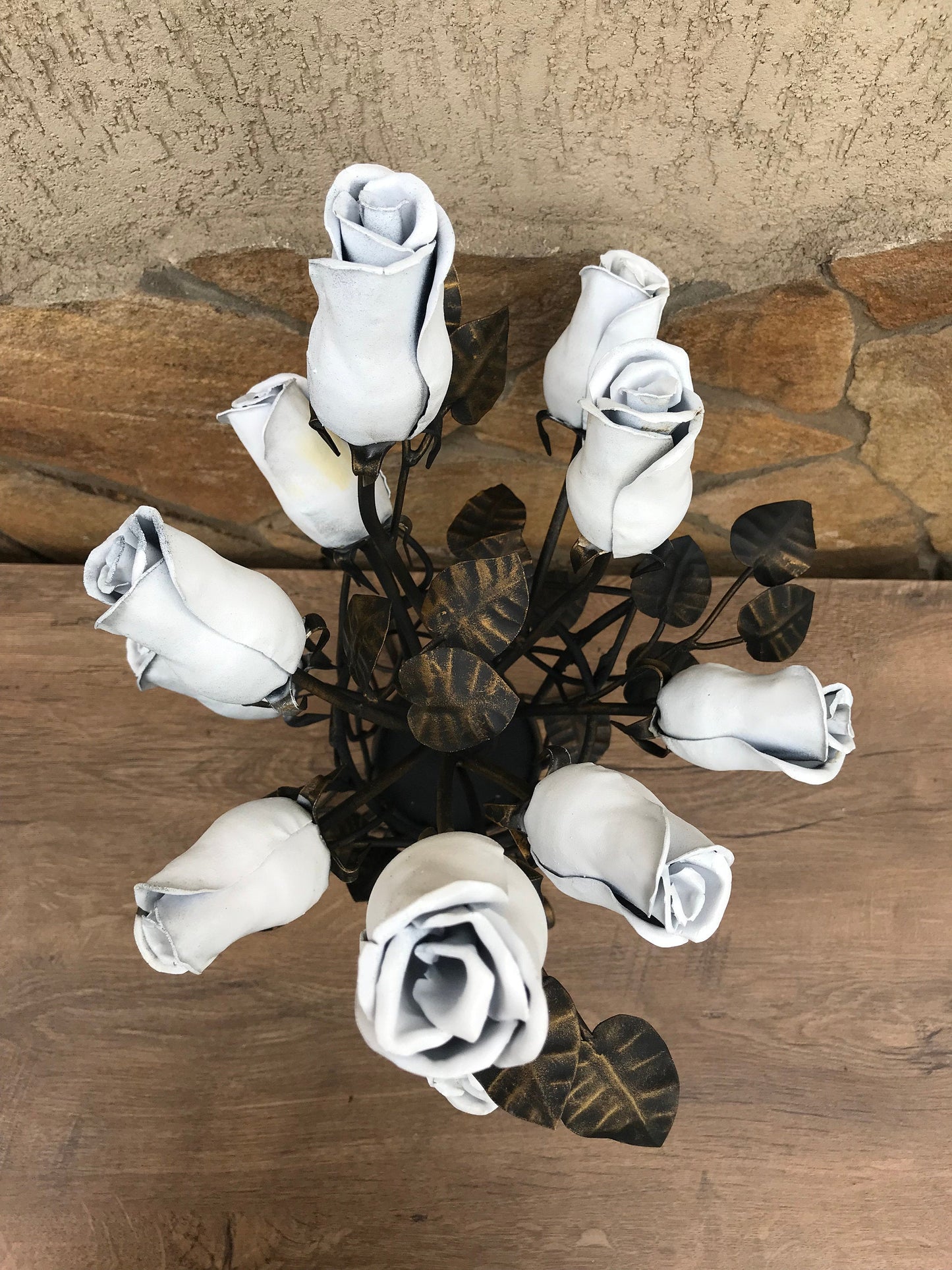 Hand forged rose, metal rose, Christmas gift, iron gift for her, wedding anniversary gift, Mother's day gift, birthday gift, metal bouquet
