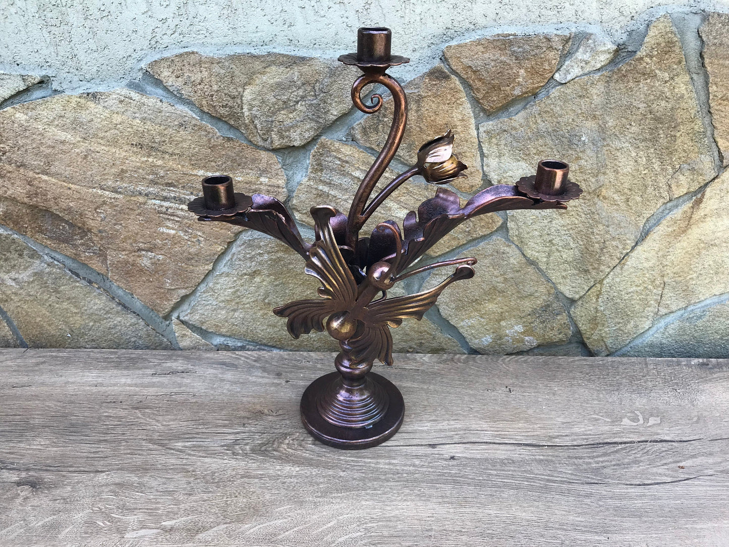Candle holder, 6 year anniversary, iron gift for her, iron butterfly, iron anniversary gift for her,wedding anniversary gift,butterfly decor
