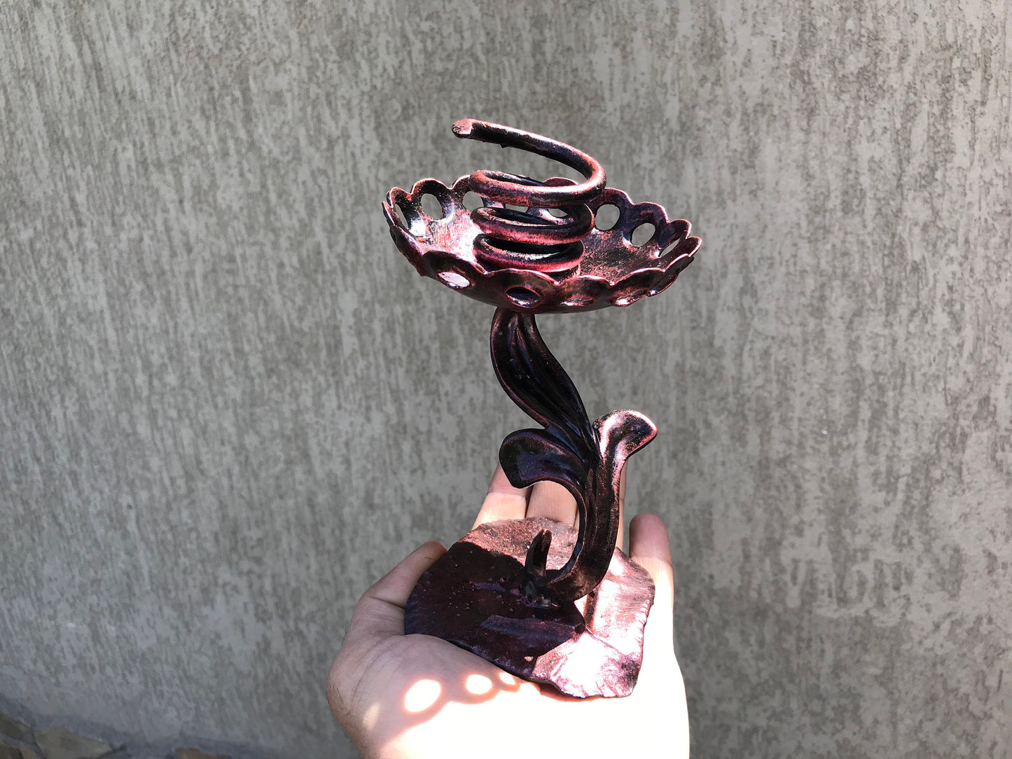 Iron candle holder, 6 year anniversary,iron gift for her,iron anniversary gift for her,candlestick holder,wedding anniversary gift for her