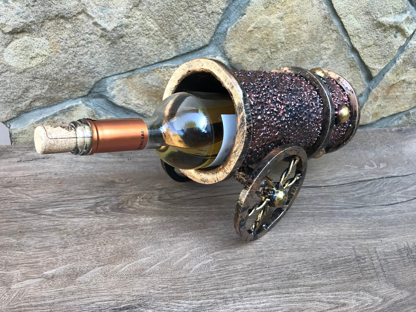 Iron anniversary gift for him, iron anniversary, bottle holder, bottle rack, anniversary gift, wine rack, iron gifts,bottle stand,wine decor