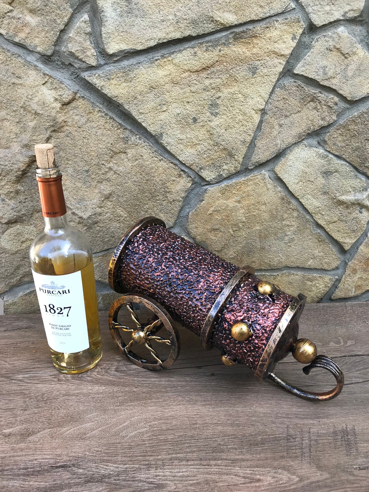 Iron anniversary gift for him, iron anniversary, bottle holder, bottle rack, anniversary gift, wine rack, iron gifts,bottle stand,wine decor