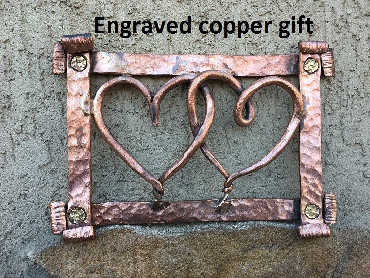 Copper hearts, copper frame, copper gift, gift box, copper gift for her,copper anniversary,7 year anniversary, copper decor, 7th anniversary