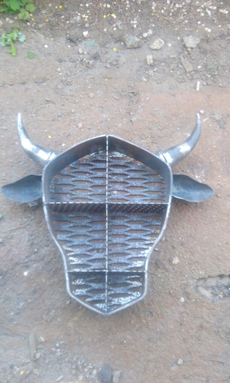 Wall rack, rack, hand forged rack, shelf, wall shelf, retail display, store display, clothing display, bull, bull decor, garment rack,hanger