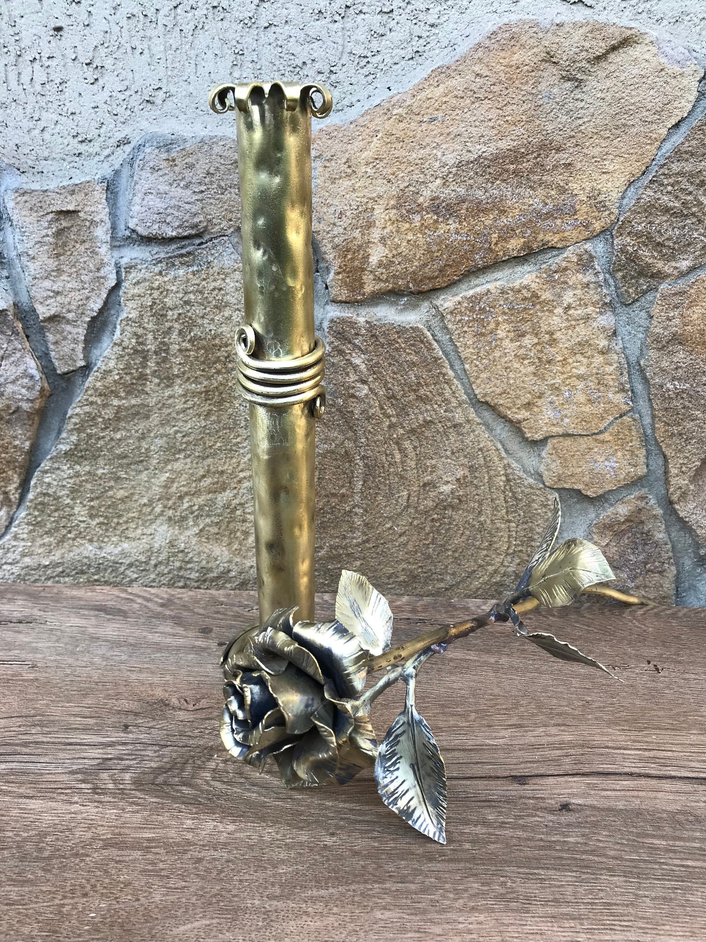 Bronze rose, bronze vase,bronze gift,bronze flower,bronze gift for wife,bronze gift for women,8th anniversary gift,bronze anniversary,bronze