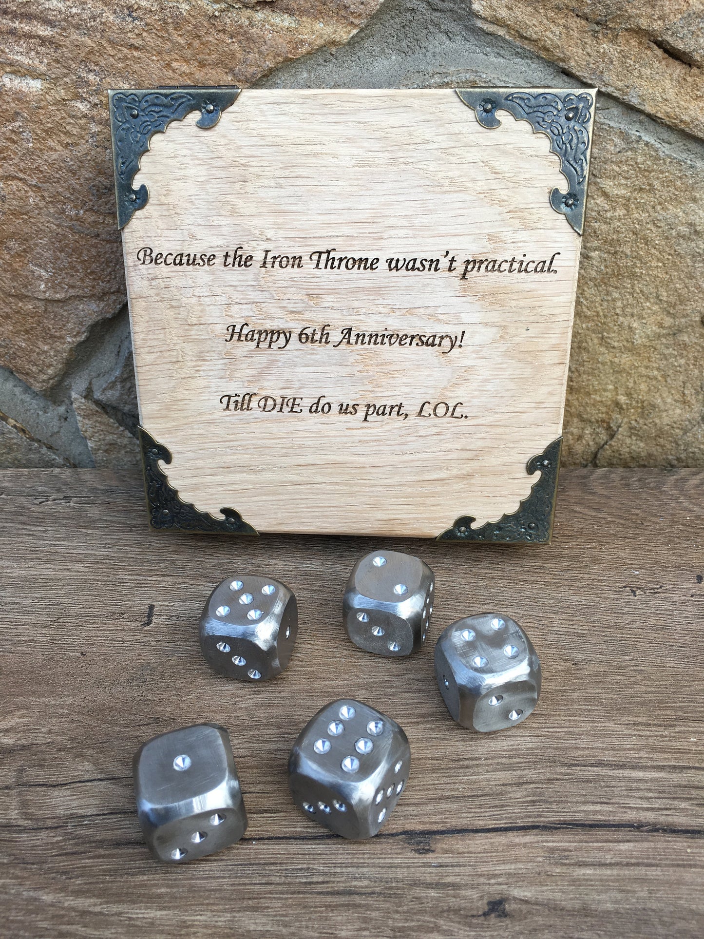 6th anniversary, iron anniversary, iron dices, iron gift, tabletop game, yahtzee, yardzee, iron wedding, iron anniversary gift, dices,gaming
