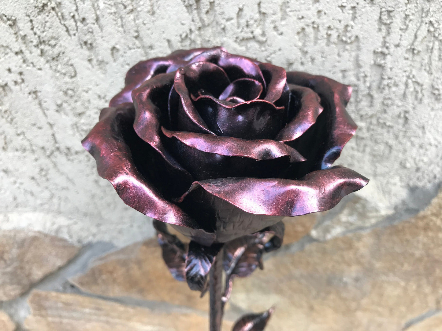 6th anniversary, 6 year anniversary, sixth anniversary, iron anniversary, wedding anniversary, bridesmaid gift, metal rose, iron rose, rose