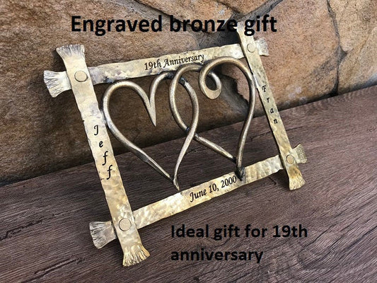 19th anniversary, 19 year anniversary, 19th anniversary gift, 19th anniversary gifts for women, 19th anniversary bronze, bronze gifts