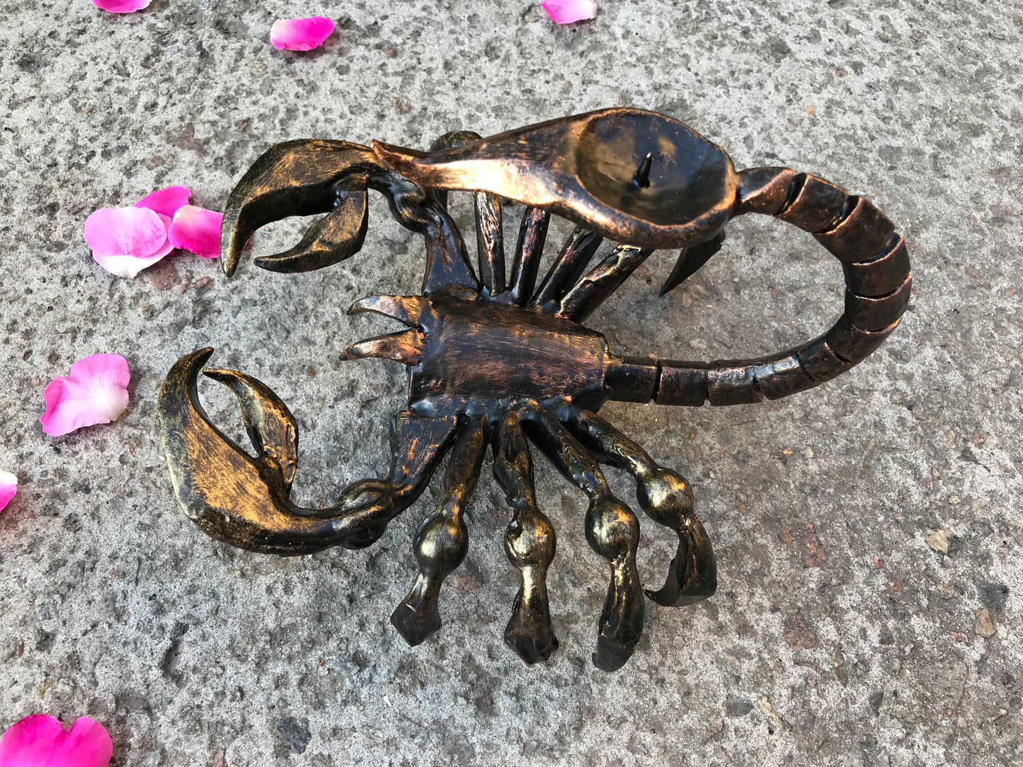 Halloween figurine, forged scorpion, iron scorpion, metal scorpion, candle holder, candle stick, candlestick holder, candle stand,candelabra