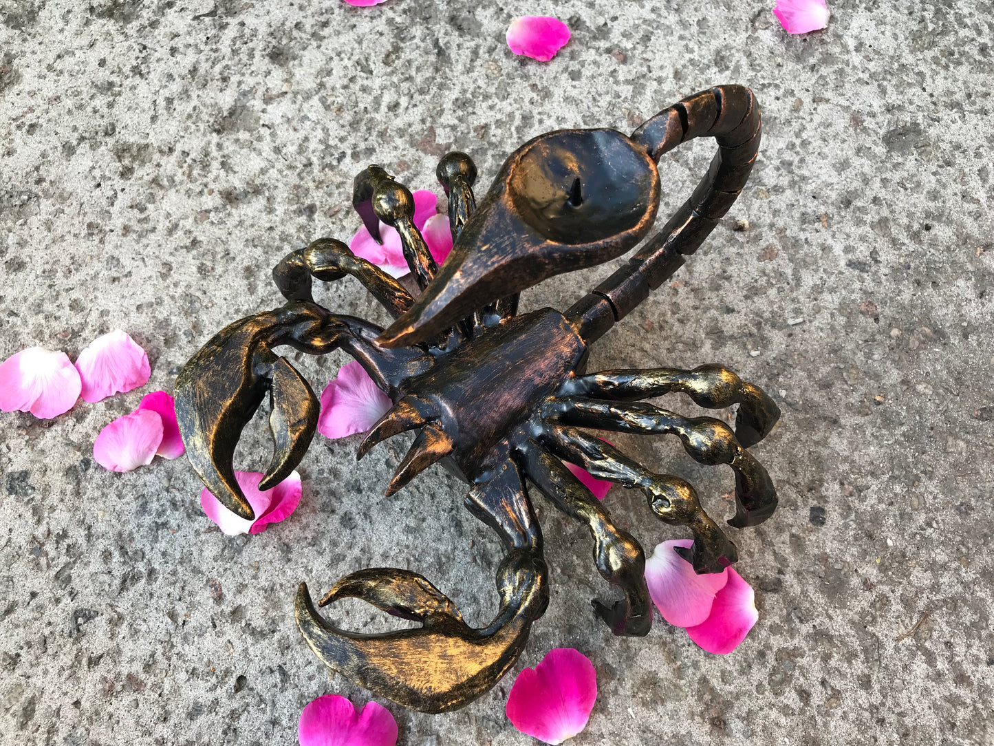 Halloween figurine, forged scorpion, iron scorpion, metal scorpion, candle holder, candle stick, candlestick holder, candle stand,candelabra