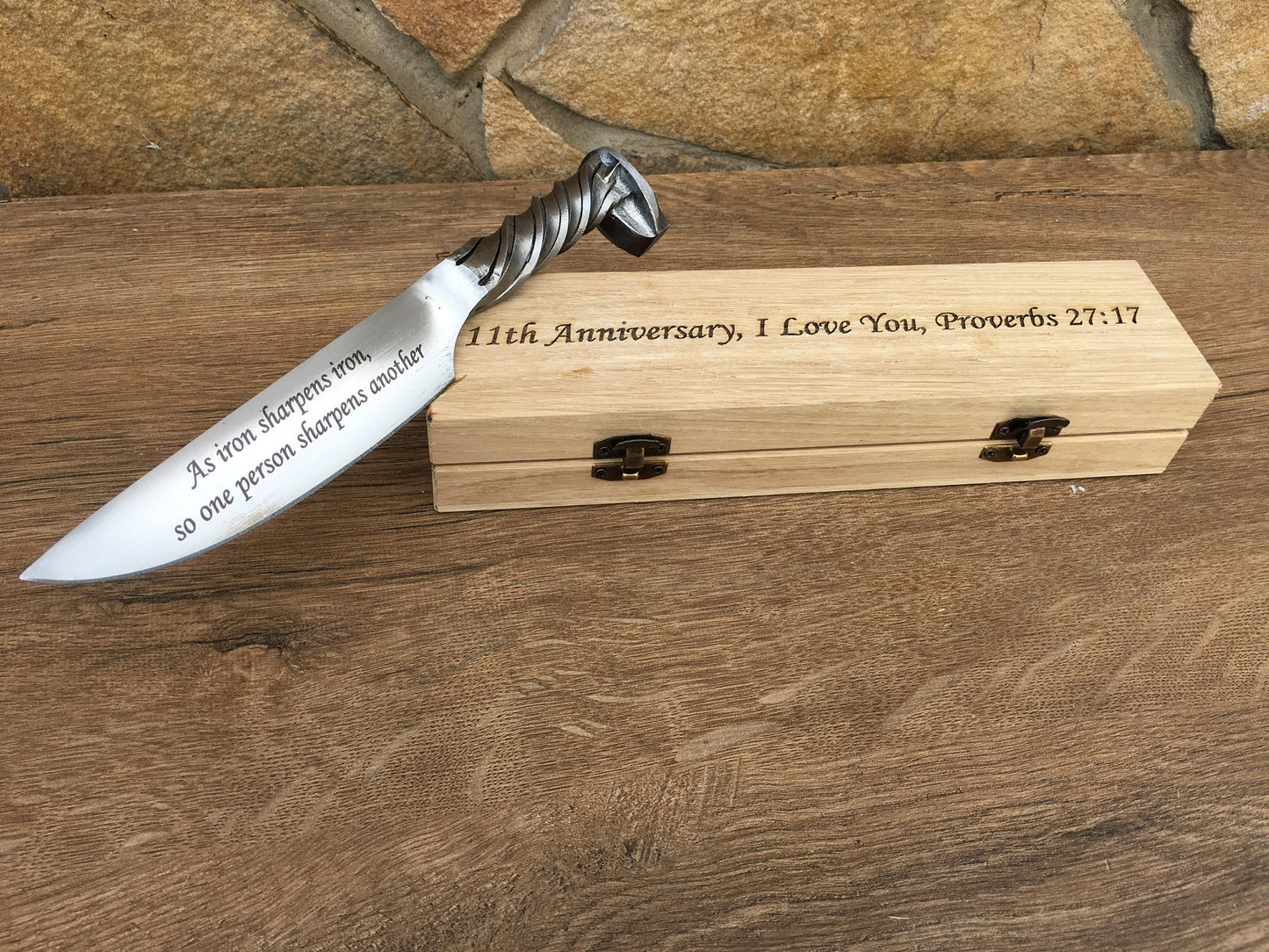 11th anniversary, steel anniversary, steel gift for him, engraved steel gift, railroad spike knife, eleventh anniversary,steel gifts for men