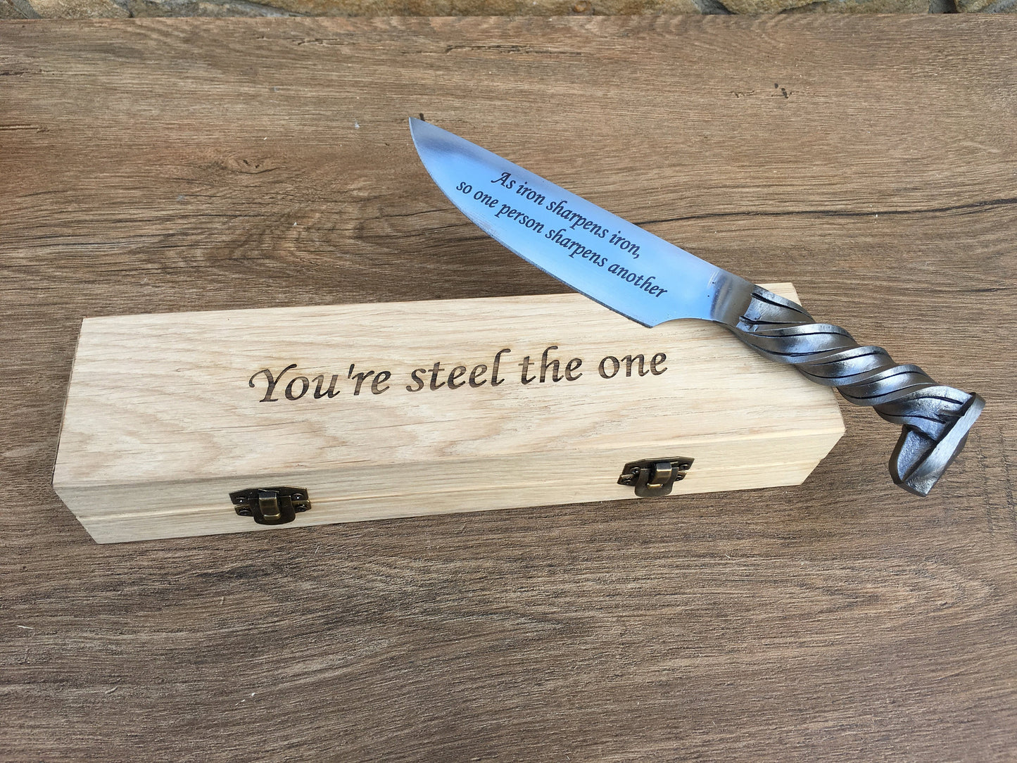 11th anniversary, steel anniversary, steel gift for him, engraved steel gift, railroad spike knife, eleventh anniversary,steel gifts for men