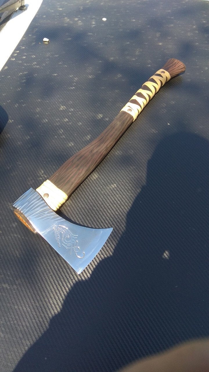 Viking axe, mens gifts, dragon, etched dragon, dragon gift, retirement gift, dragon armor, dragon cosplay, cosplay axe, dragon knife,dragons