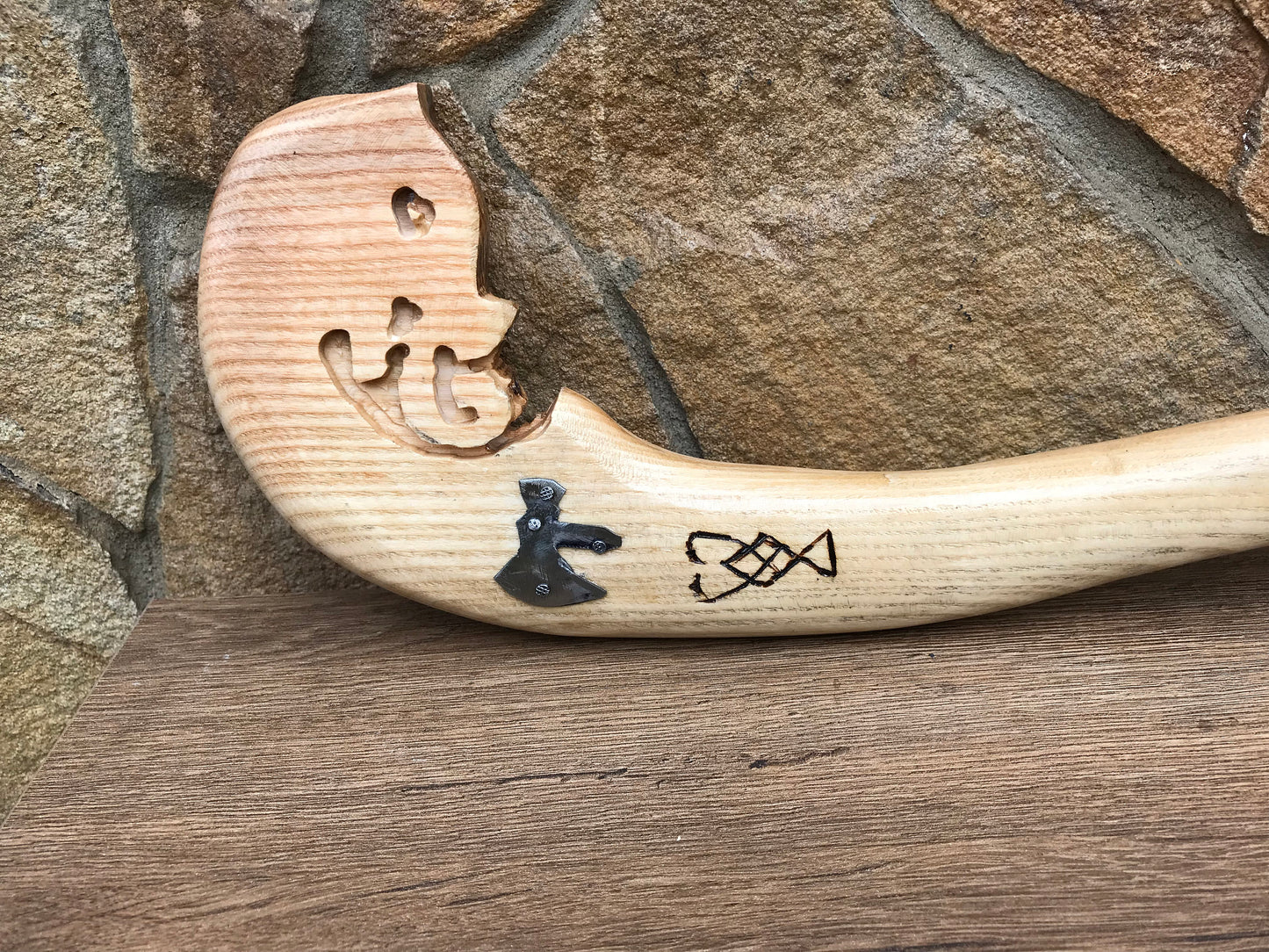 Walking cane, Kratos, walking stick, God of War, walking stick cane, cane, wood carving, stick, Leviathan axe, Kratos axe, Kratos cosplay