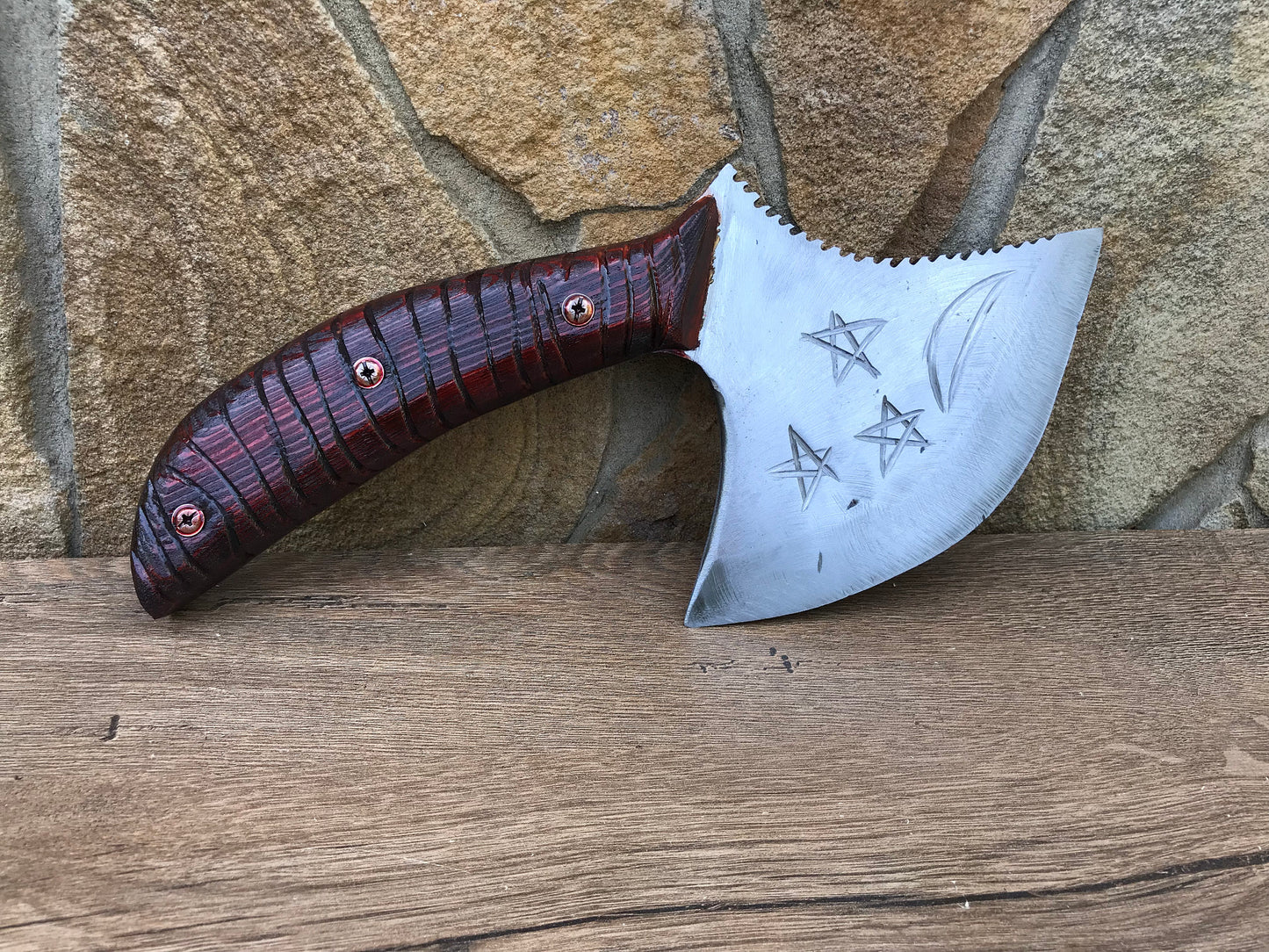 Kitchen axe, kitchen knife, meat cleaver, butchers knife, viking axe, medieval axe, wood carving, meat axe, tomahawk, Damascus steel, axe