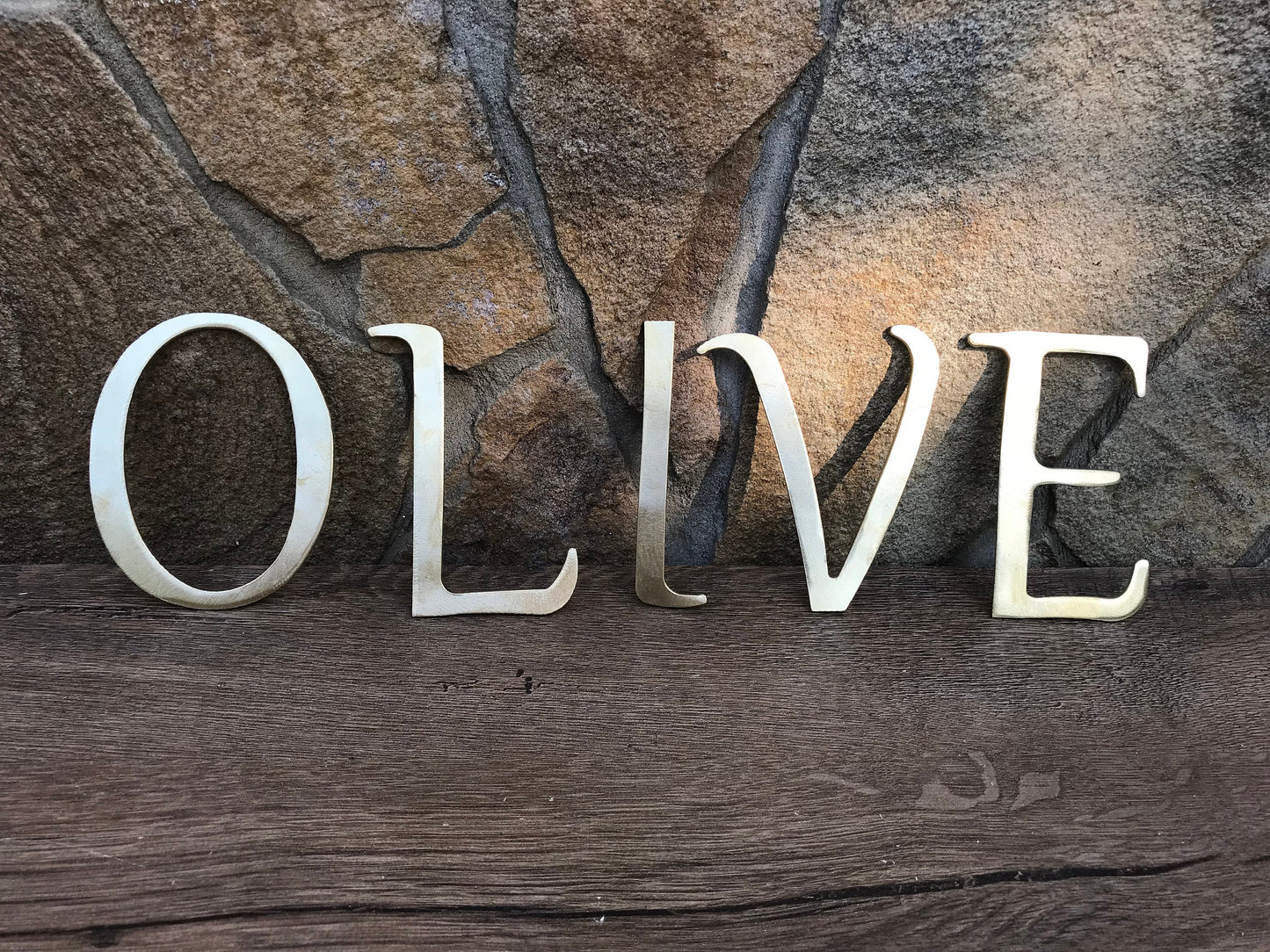 Bronze letters, cut out letters, cut out names, 8th anniversary, 8 year anniversary, 19th anniversary, bronze anniversary, bronze gift idea