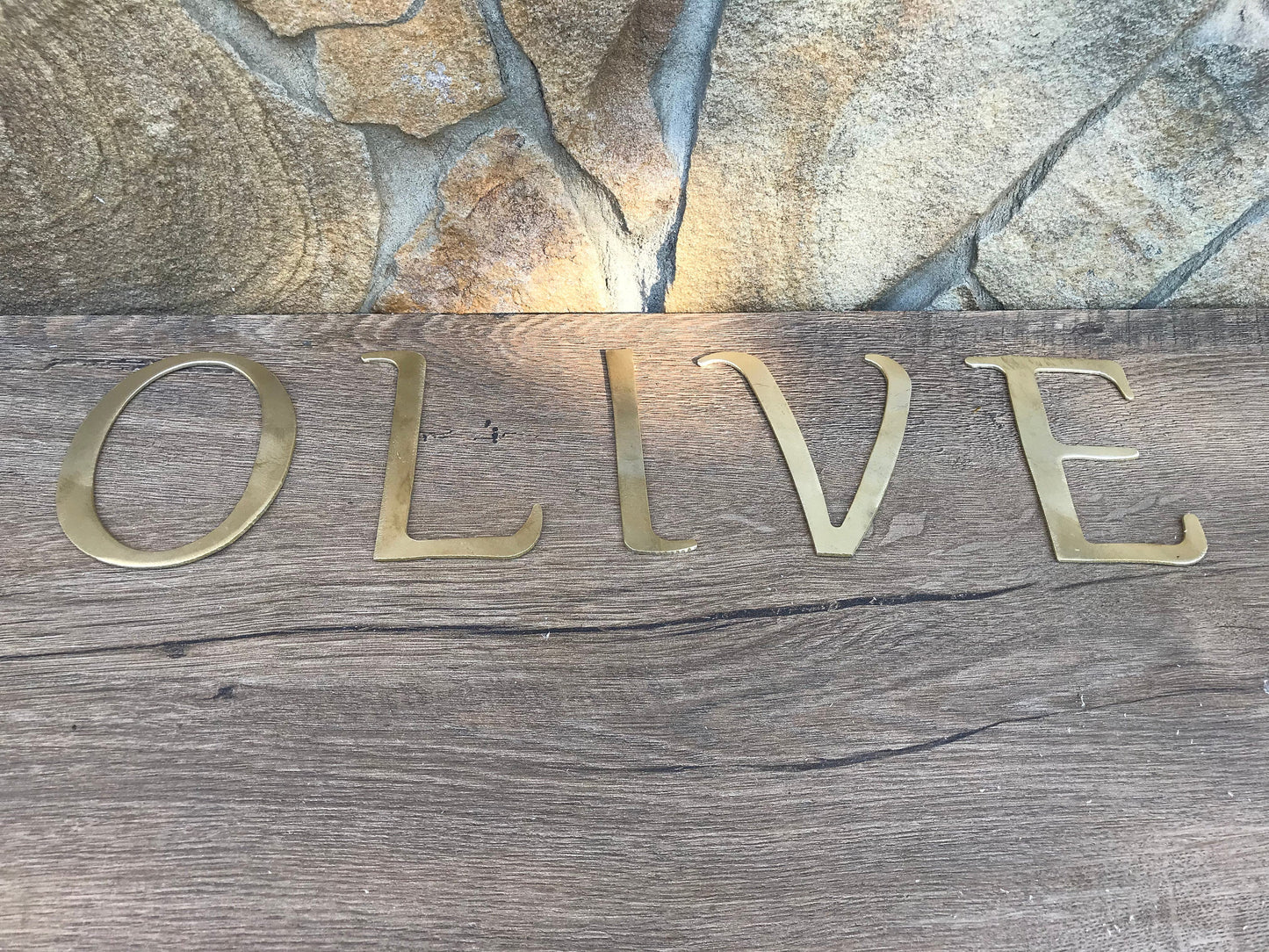 Bronze letters, cut out letters, cut out names, 8th anniversary, 8 year anniversary, 19th anniversary, bronze anniversary, bronze gift idea
