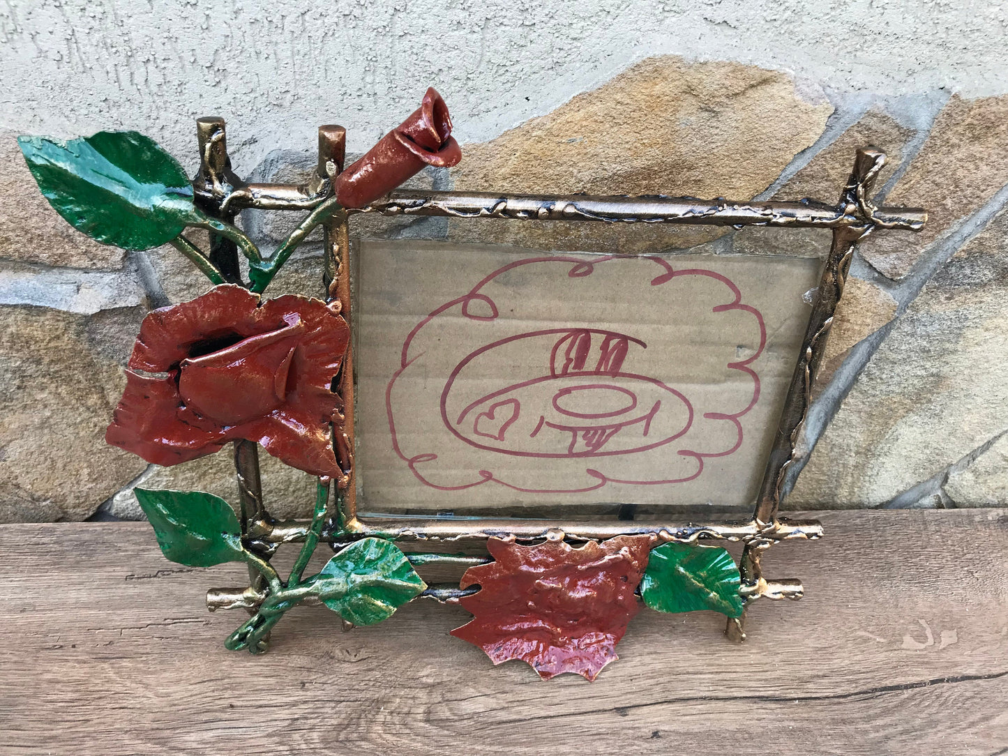 Photo frame, 6th anniversary, iron gift, wedding photo, gift for newlyweds, anniversary gift, picture frame, wedding frame, family photo