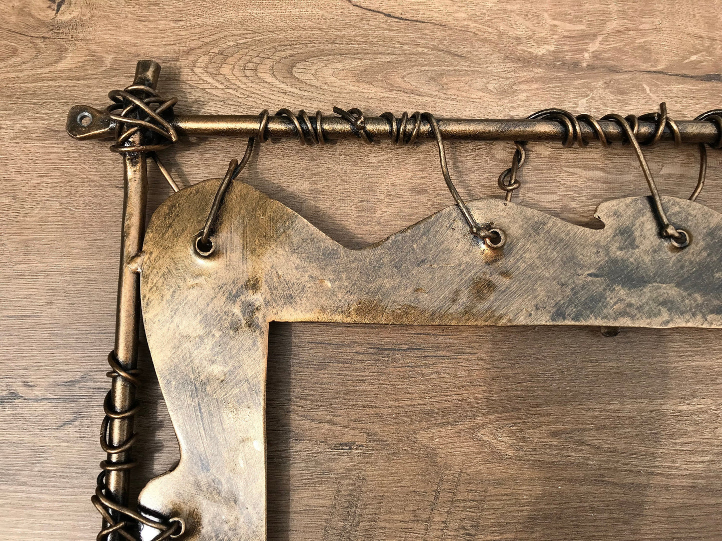 Mirror frame, hand forged mirror frame, hallway mirror, bathroom decor, iron anniversary gift, frame for mirror, painting frame, iron gift
