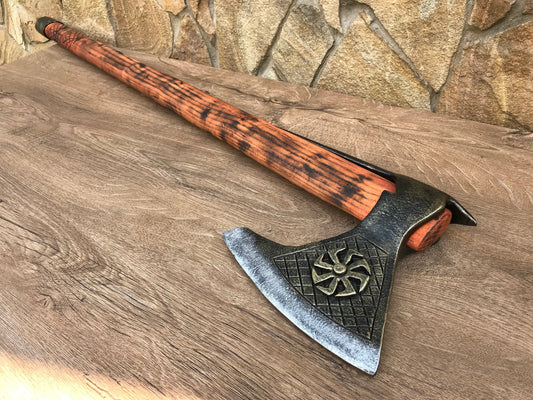 Medieval axe, decorative axe, viking axe, hand forged axe, tomahawk, hatchet, mens gifts, medieval armor, axe gift, viking gifts, mens armor