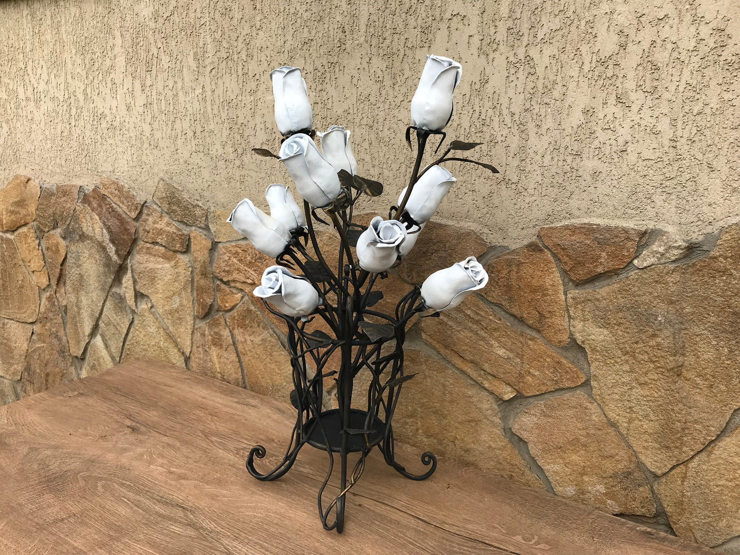 Hand forged rose, metal rose, Christmas gift, iron gift for her, wedding anniversary gift, Mother's day gift, birthday gift, metal bouquet