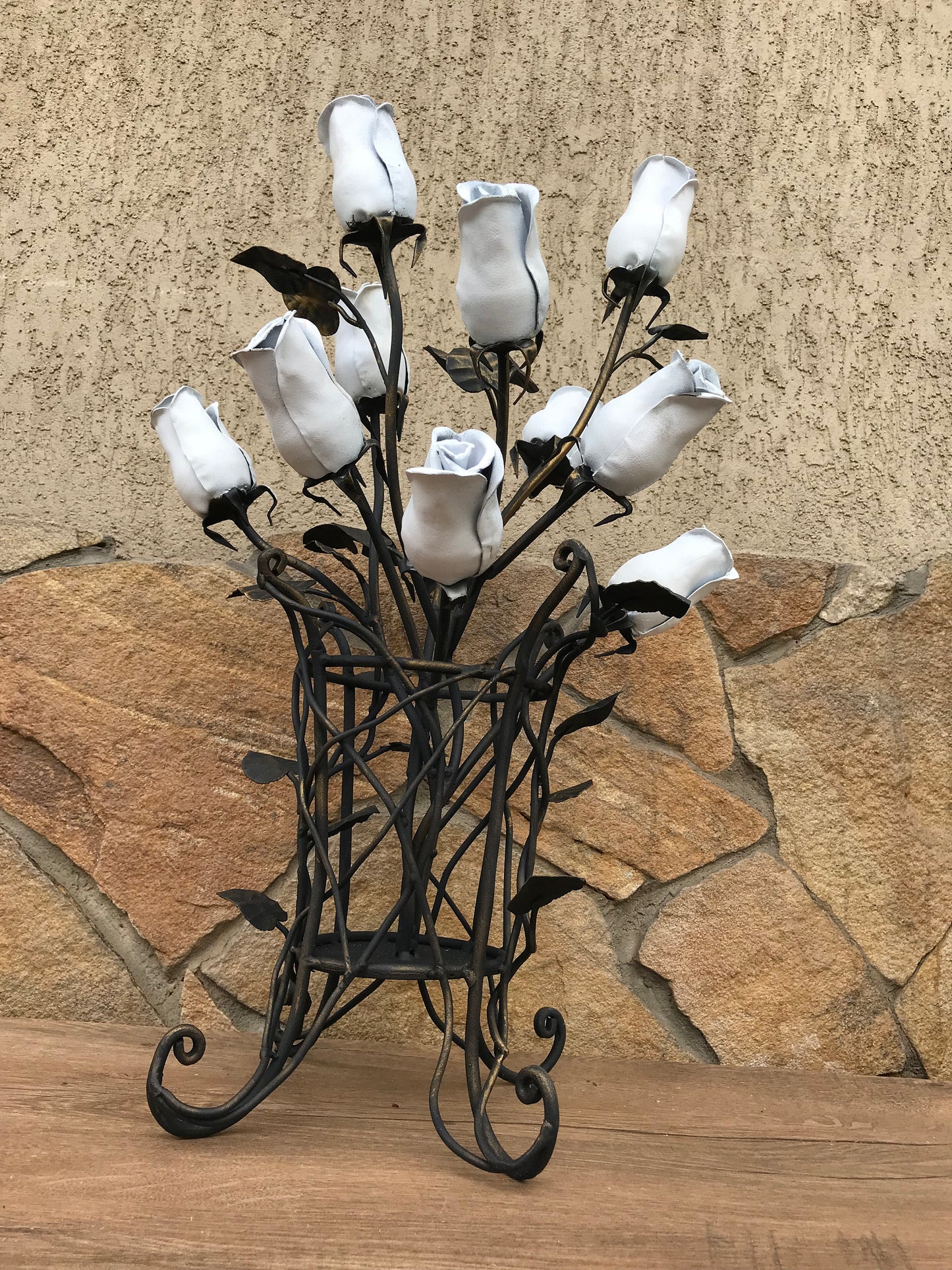Hand forged rose, metal rose, Christmas gift, iron gift for her, wedding anniversary gift, Mother's day gift, birthday gift, metal bouquet