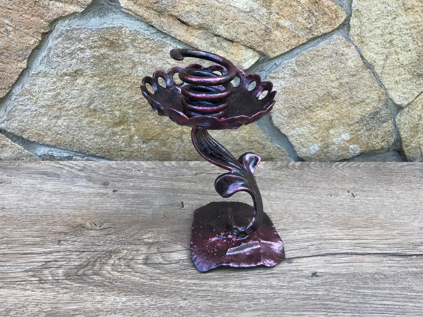 Iron candle holder, 6 year anniversary,iron gift for her,iron anniversary gift for her,candlestick holder,wedding anniversary gift for her