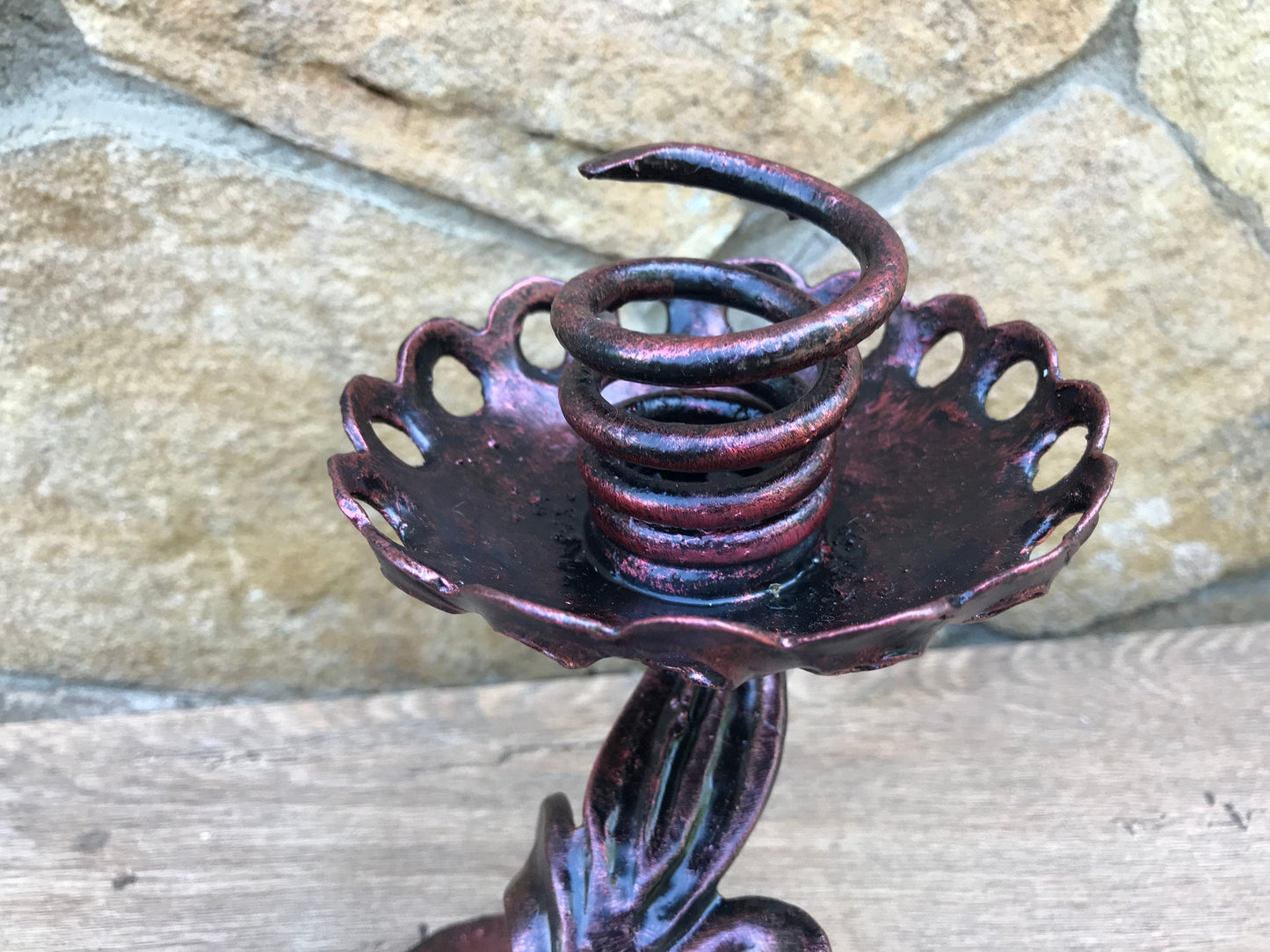 Iron candle holder, 6 year anniversary,iron gift for her,iron anniversary gift for her,candlestick holder,wedding anniversary gift for her