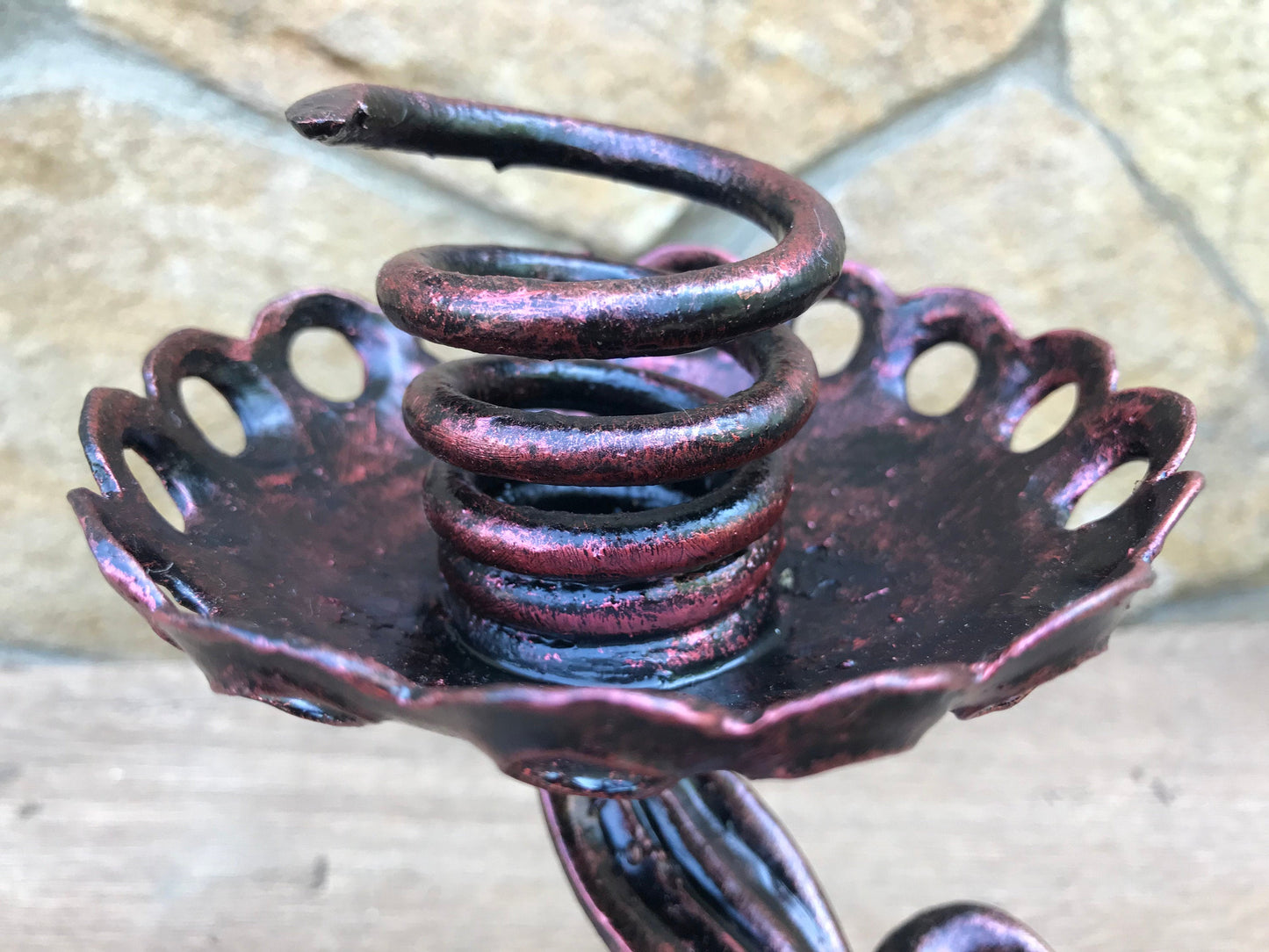 Iron candle holder, 6 year anniversary,iron gift for her,iron anniversary gift for her,candlestick holder,wedding anniversary gift for her