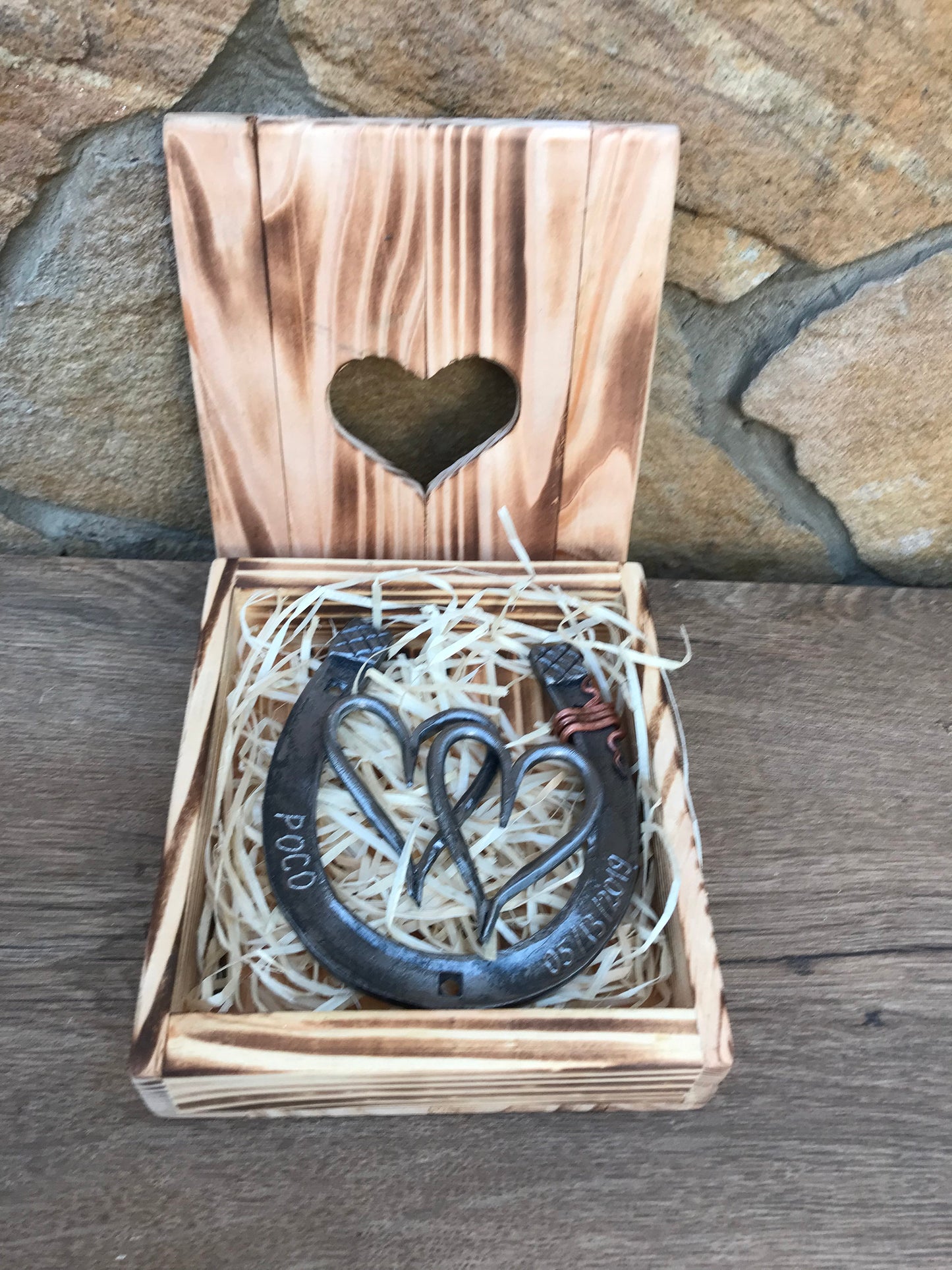 Engraved iron gift, 6th anniversary gift, iron anniversary, iron gift, gift box,two hearts, iron horseshoe,iron hearts,iron gifts,horse shoe