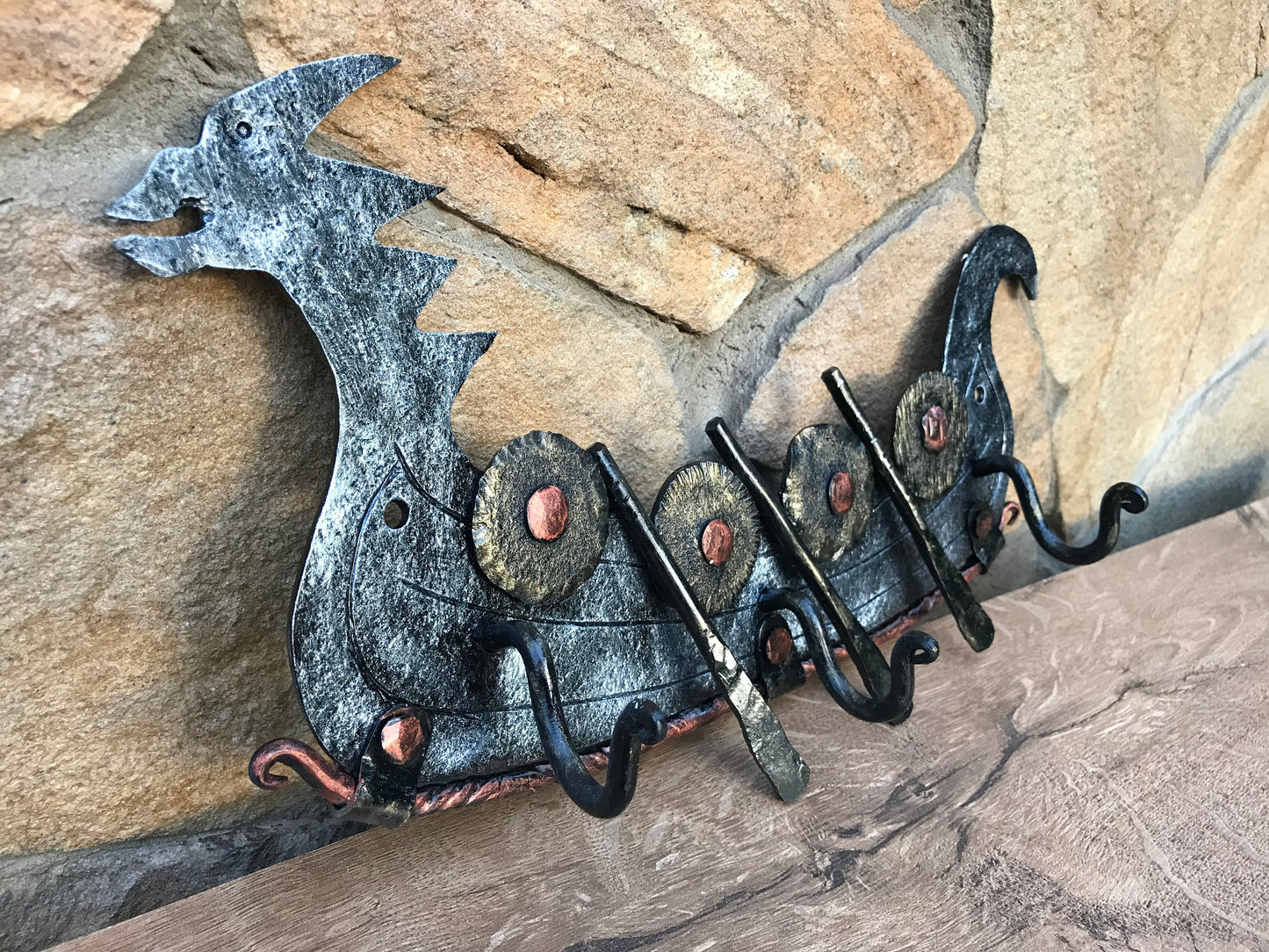 Wall hanger, viking ship, wall hook, wall rack, viking furniture, viking reenactment, drakkar, odin, viking life, valkyrie, replica,medieval