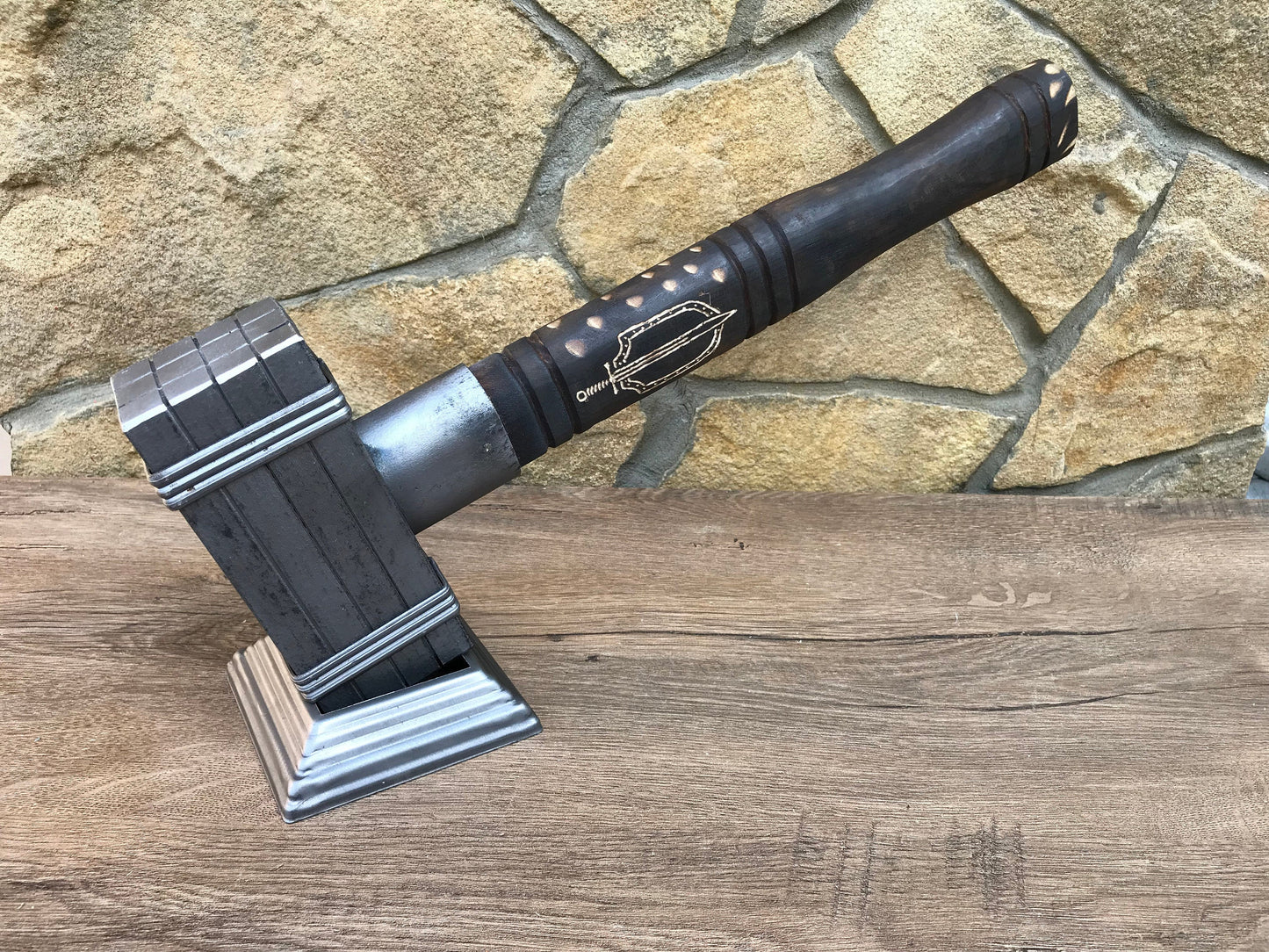 Hand forged hammer, viking axe, Thors hammer, decorative hammer, mjolnir, medieval hammer, mens gift, iron gift for him, viking hammer