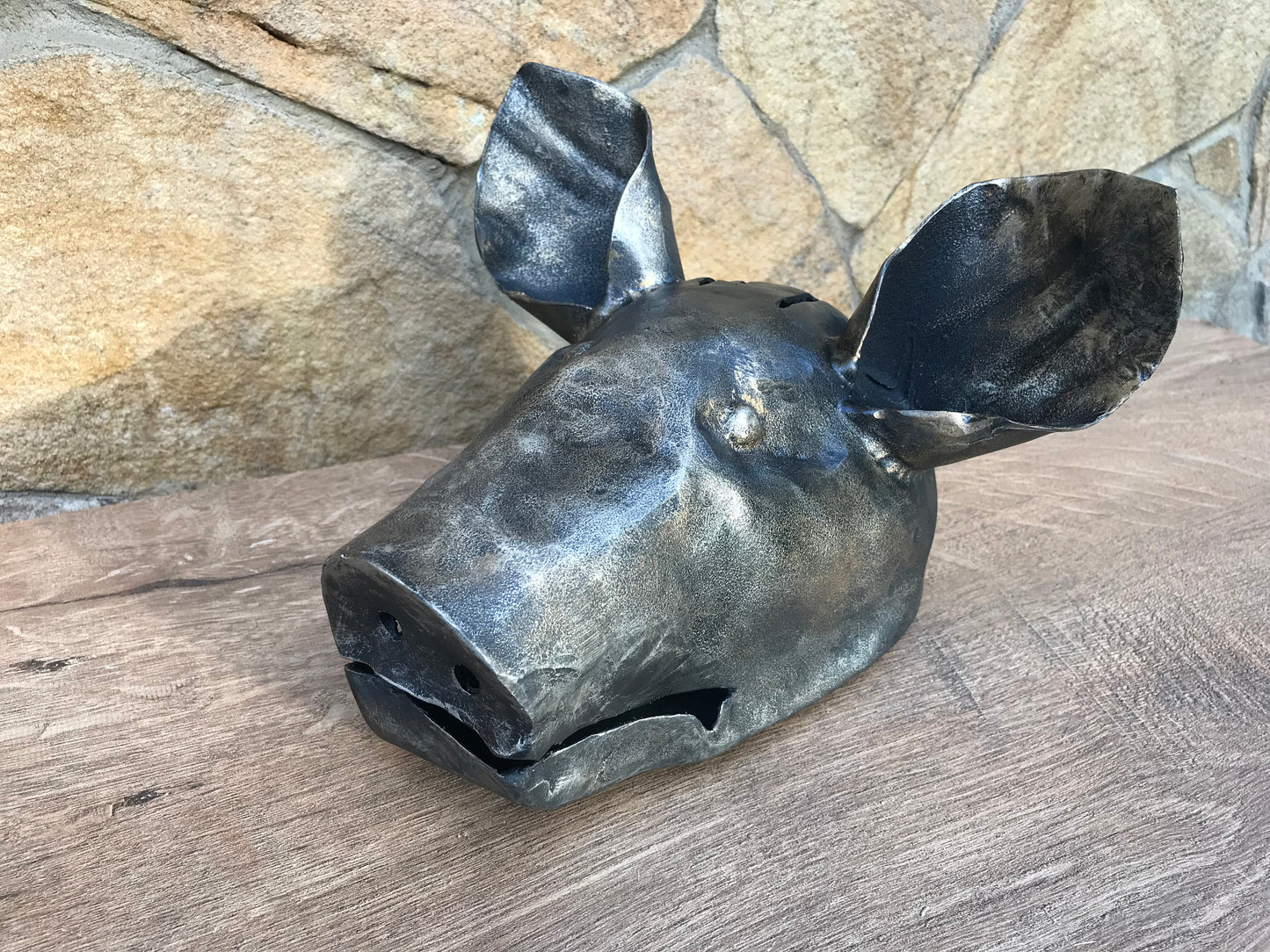 Knife holder, knife stand, knife display, kitchen knife, knife storage, knife rack, culinary gift, kitchen gift, pig, pig head, chef gift
