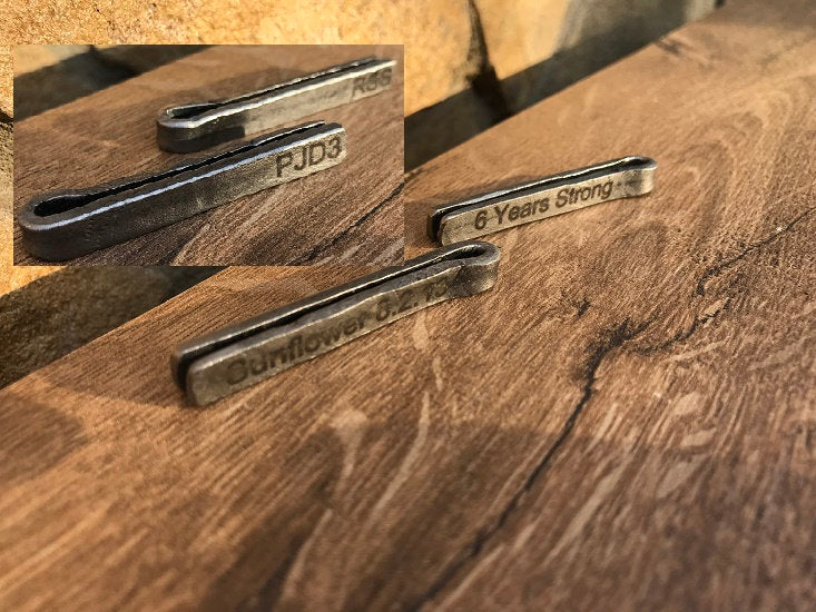 Steel tie clip, tie clip, 11th anniversary, steel anniversary, engraved steel gift, steel anniversary gift, personalized tie clip, tie bar
