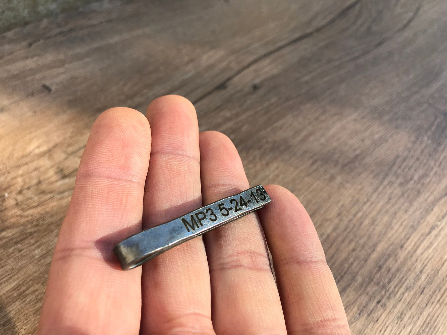 Iron tie clip, tie clip, 6 year anniversary gift for him, engraved iron gift, iron anniversary gift,personalized tie clip,mens gift, tie bar