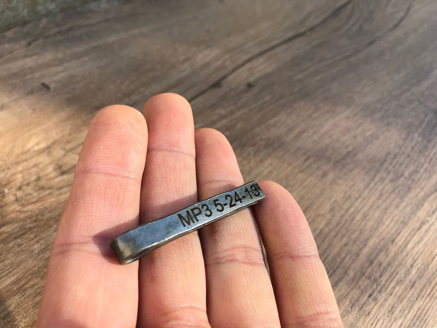 Steel tie clip, tie clip, 11th anniversary, steel anniversary, engraved steel gift, steel anniversary gift, personalized tie clip, tie bar