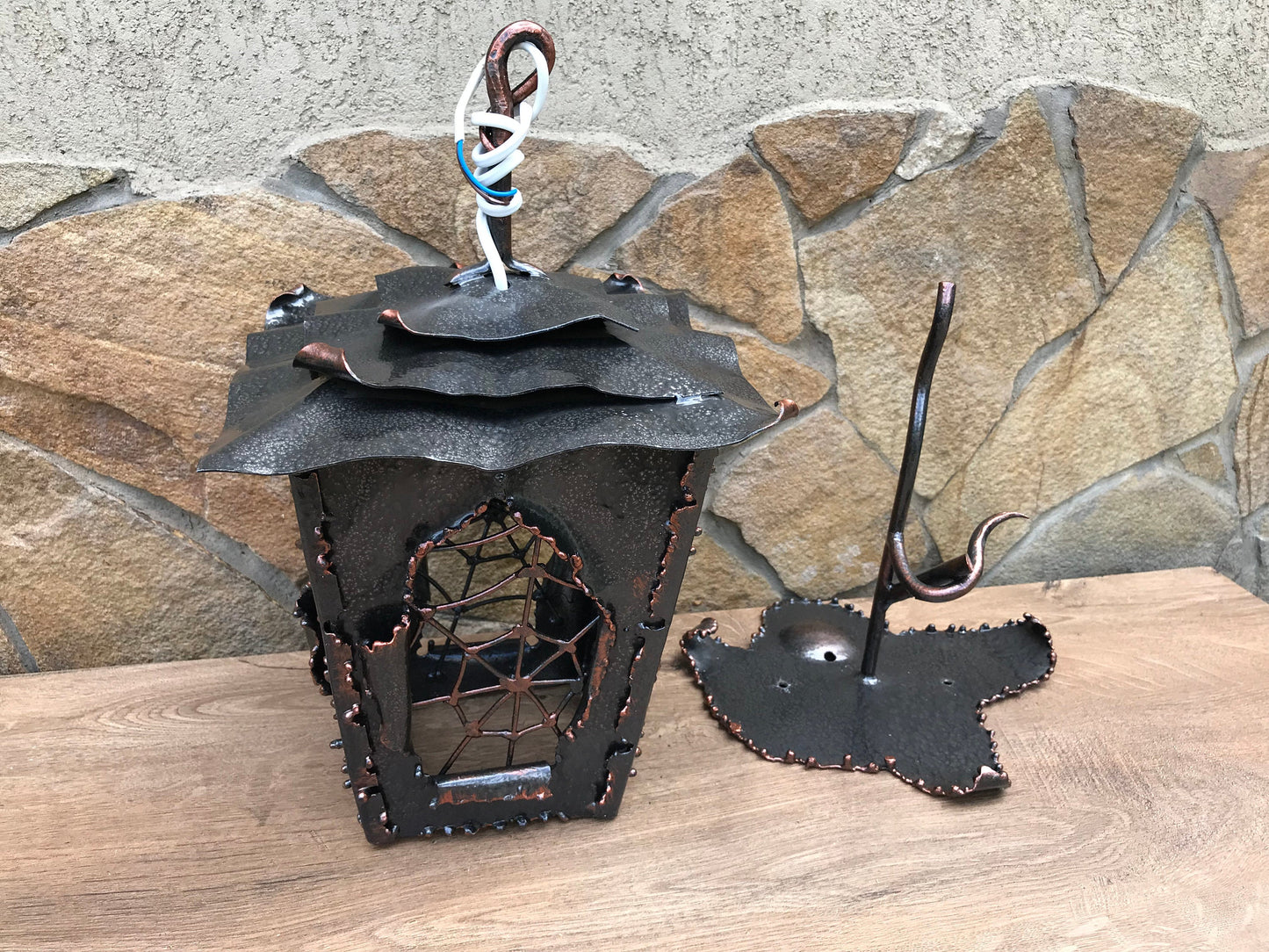 Wall lamp, wall sconce, hand forged lantern, wall lamp, chandelier, garden lamp, porch lamp, candelabra, sconce lantern, light fixture, lamp