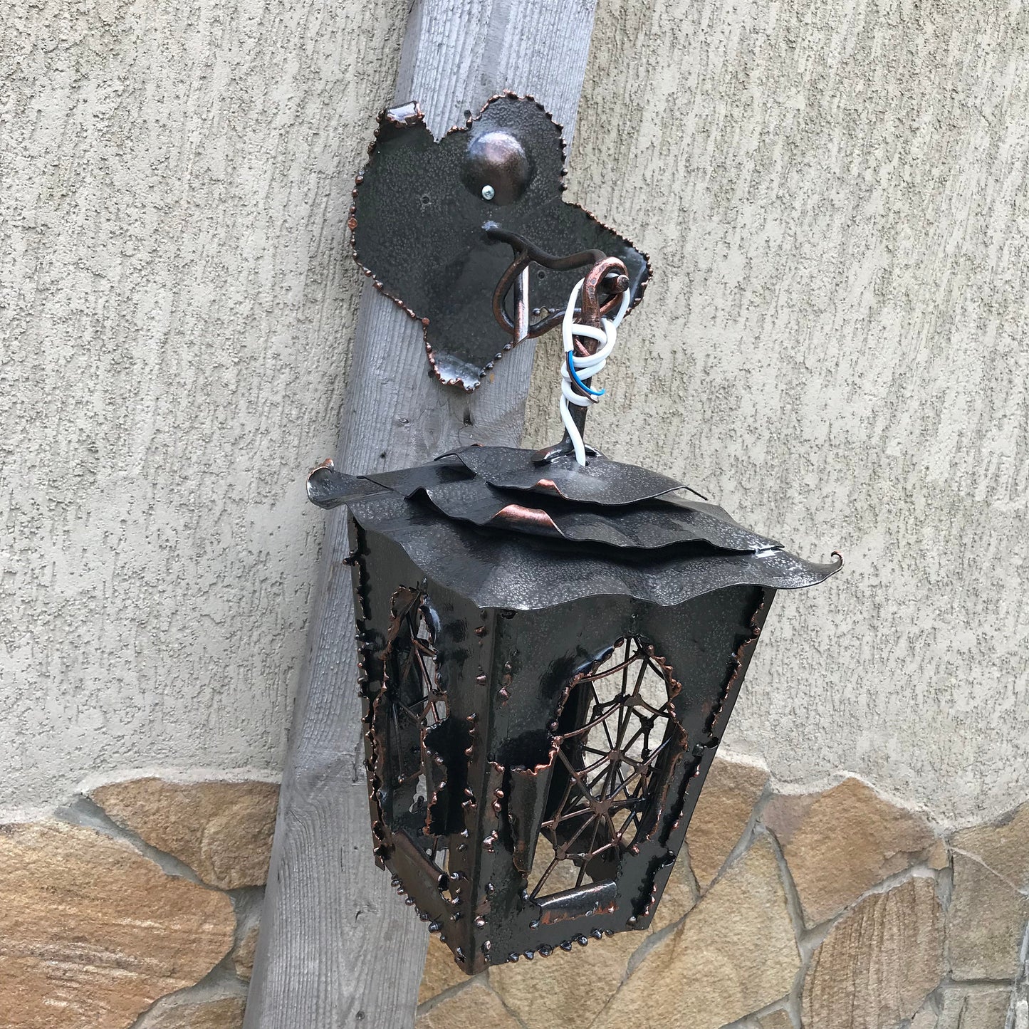 Wall lamp, wall sconce, hand forged lantern, wall lamp, chandelier, garden lamp, porch lamp, candelabra, sconce lantern, light fixture, lamp