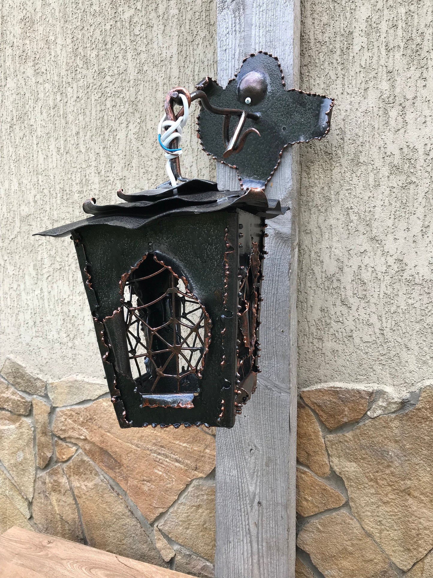 Wall lamp, wall sconce, hand forged lantern, wall lamp, chandelier, garden lamp, porch lamp, candelabra, sconce lantern, light fixture, lamp