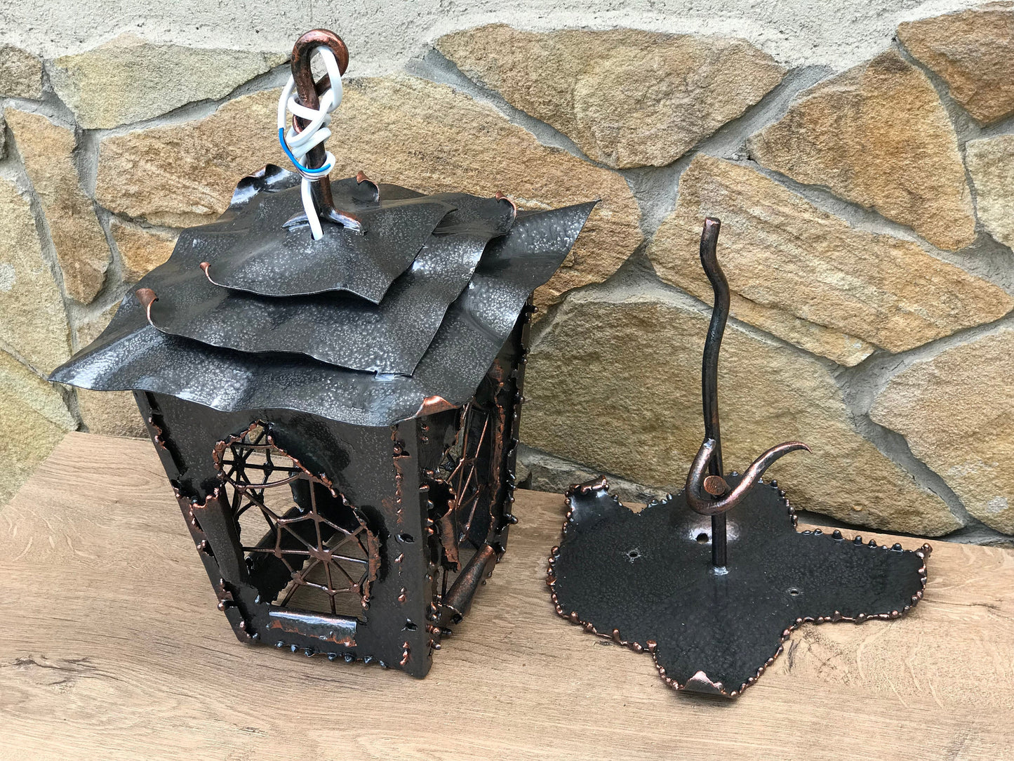 Wall lamp, wall sconce, hand forged lantern, wall lamp, chandelier, garden lamp, porch lamp, candelabra, sconce lantern, light fixture, lamp