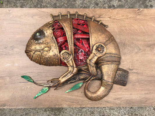 Chameleon, steampunk chameleon, chameleon costume, chameleon decor, chameleon jewelry, metal chameleon, chameleon amigurumi, chameleon art