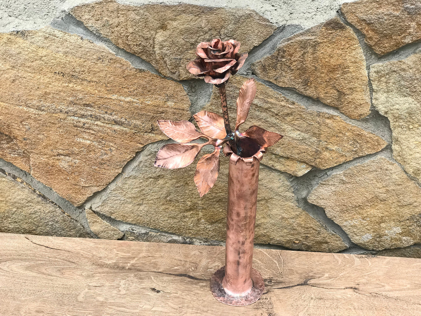 Copper rose, copper vase, copper gift, copper anniversary,7th anniversary,7 year gift,7 years,copper gift for her,copper gifts,copper flower