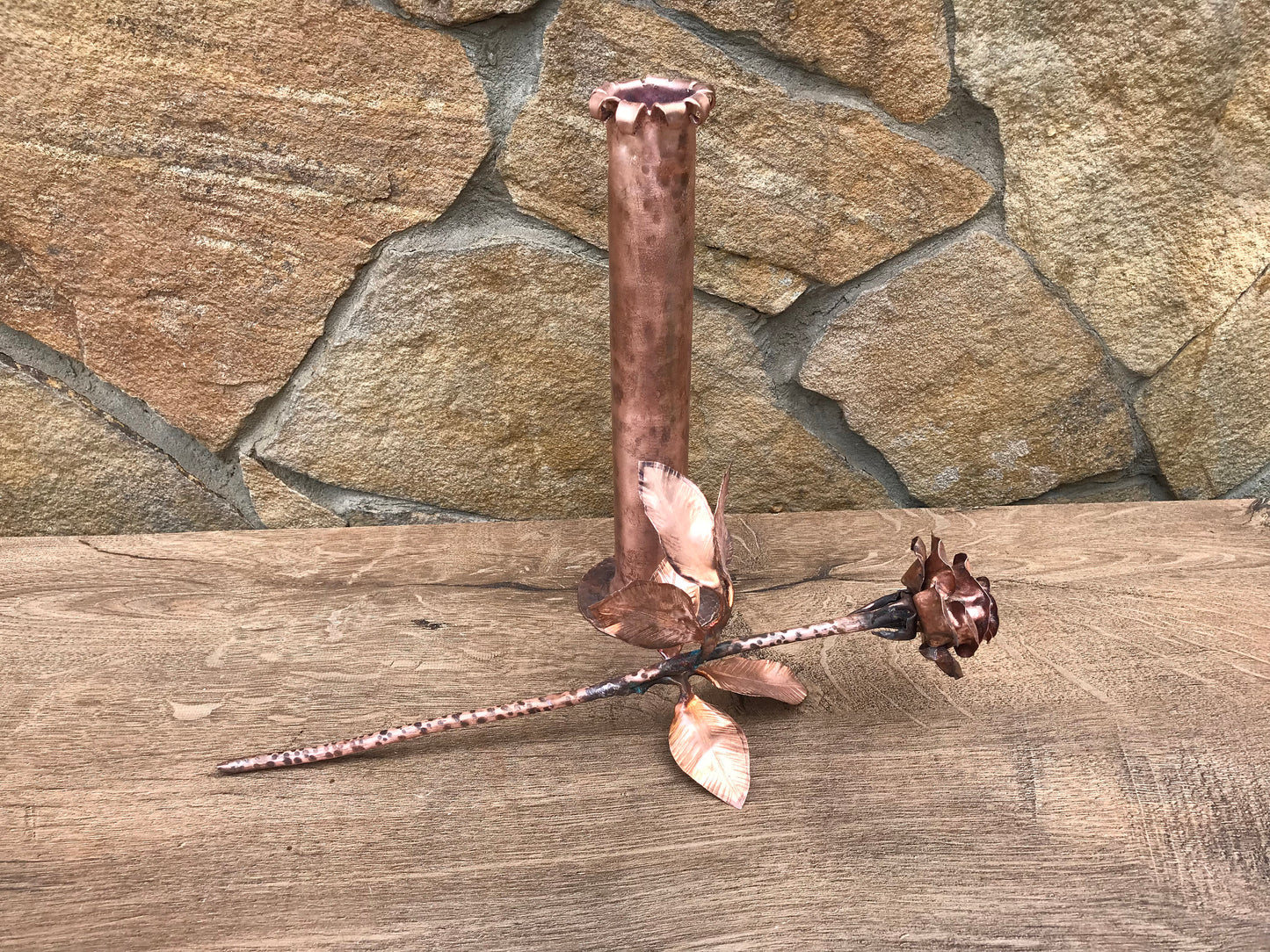 Copper rose, copper vase, copper gift, copper anniversary,7th anniversary,7 year gift,7 years,copper gift for her,copper gifts,copper flower