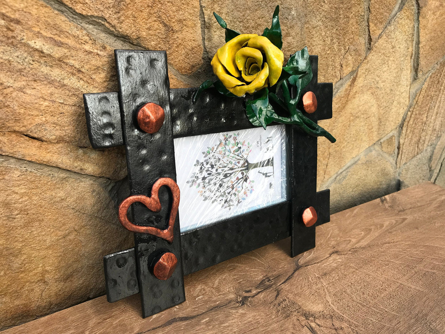 Iron photo frame, anniversary gift, her birthday gift, photo frame, picture frame, 6 year anniversary, iron anniversary, iron gift for her