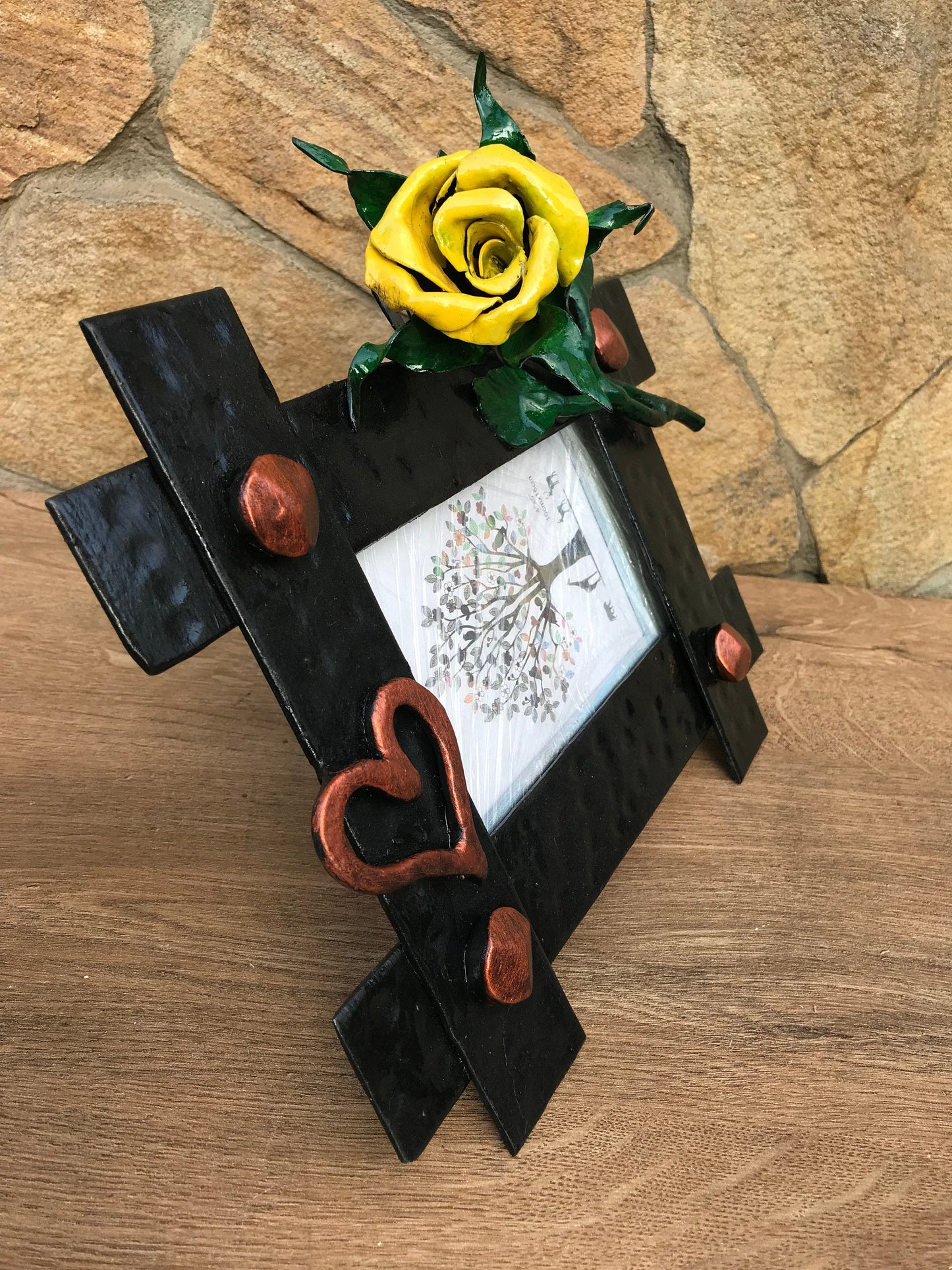 Iron photo frame, anniversary gift, her birthday gift, photo frame, picture frame, 6 year anniversary, iron anniversary, iron gift for her